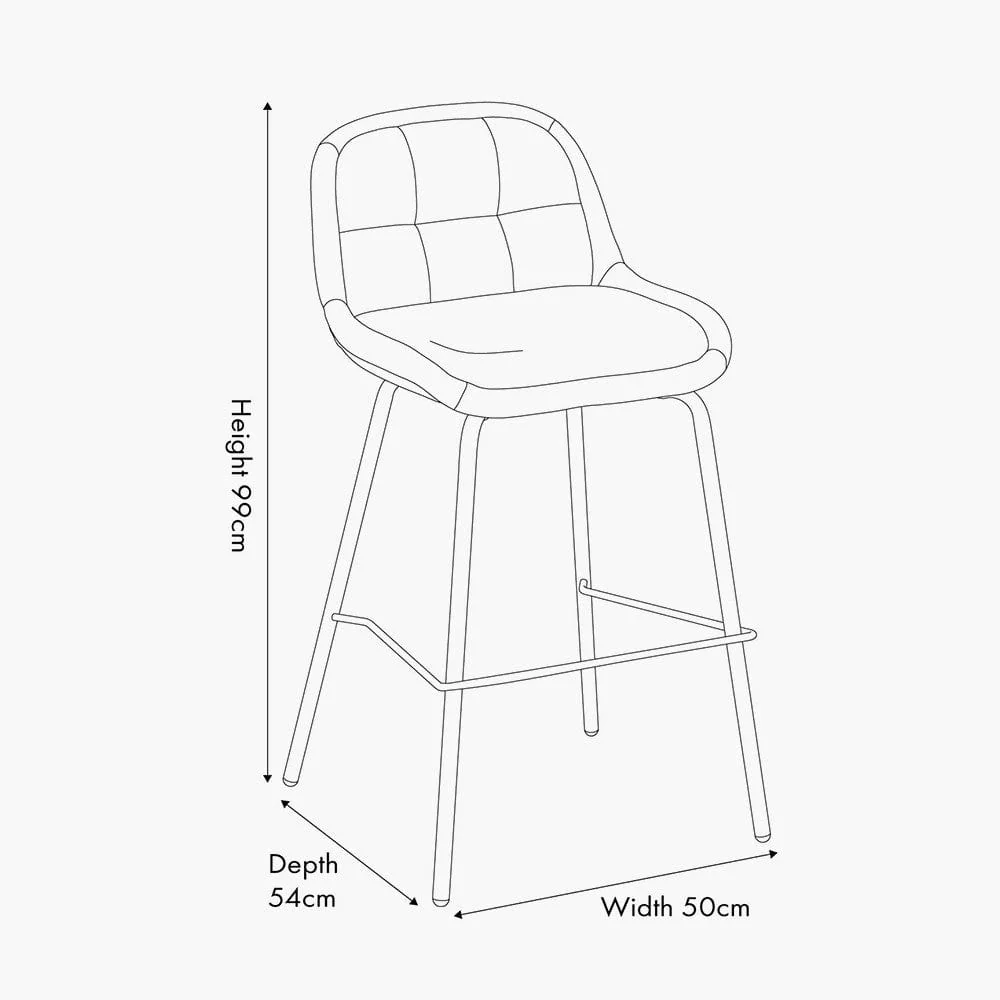 Alba Cinnamon Velvet and Black Metal Bar Stool } OUTLET - Image 4
