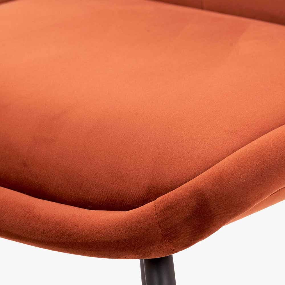 Alba Cinnamon Velvet and Black Metal Bar Stool } OUTLET - Image 5