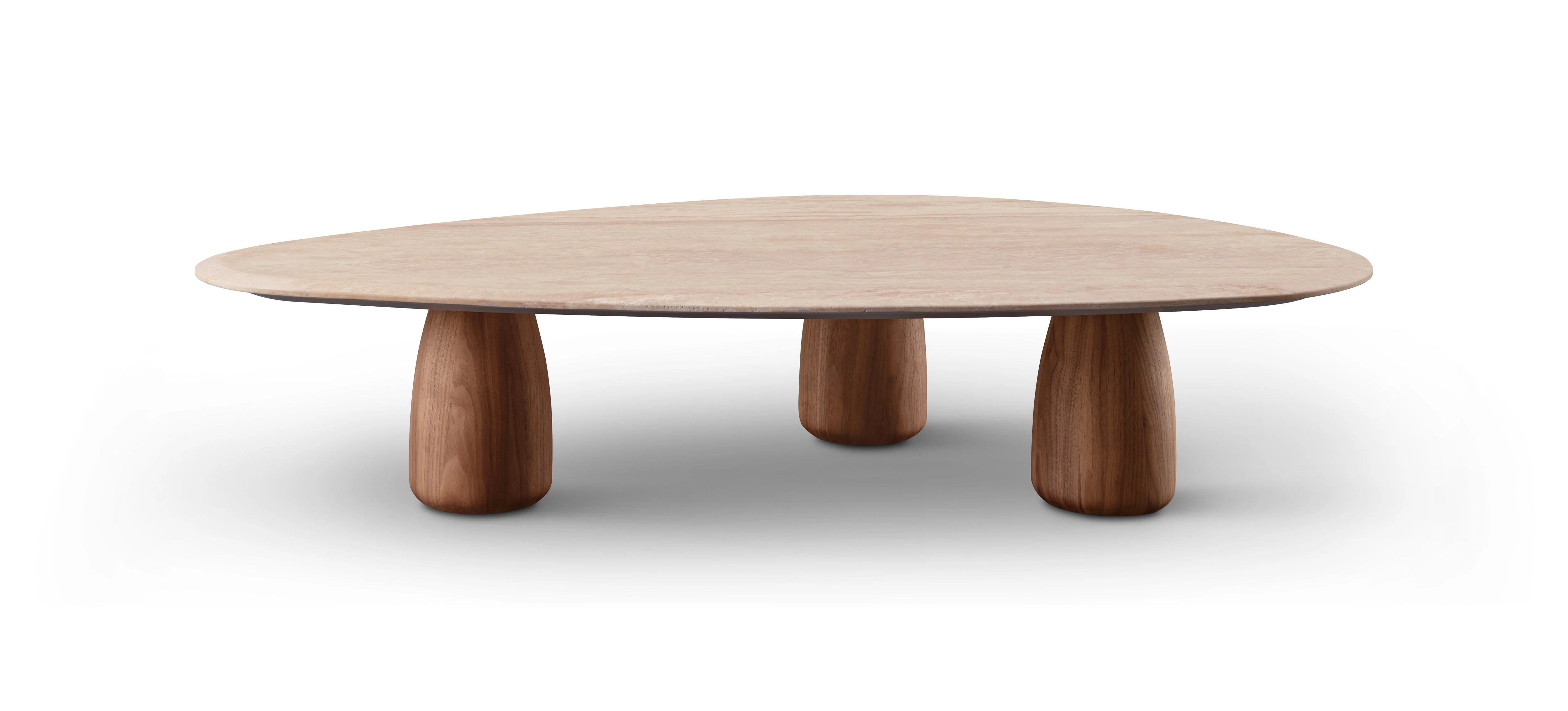 Basilca Coffee Table - Walnut Travertine - Image 4