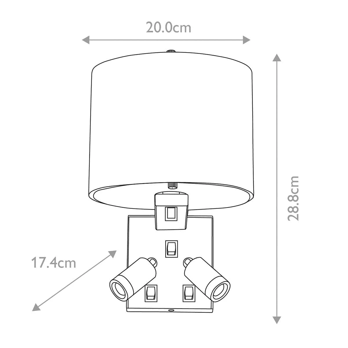 Belmont 3 Light Wall Light - Brushed Nickel | OUTLET - Image 4