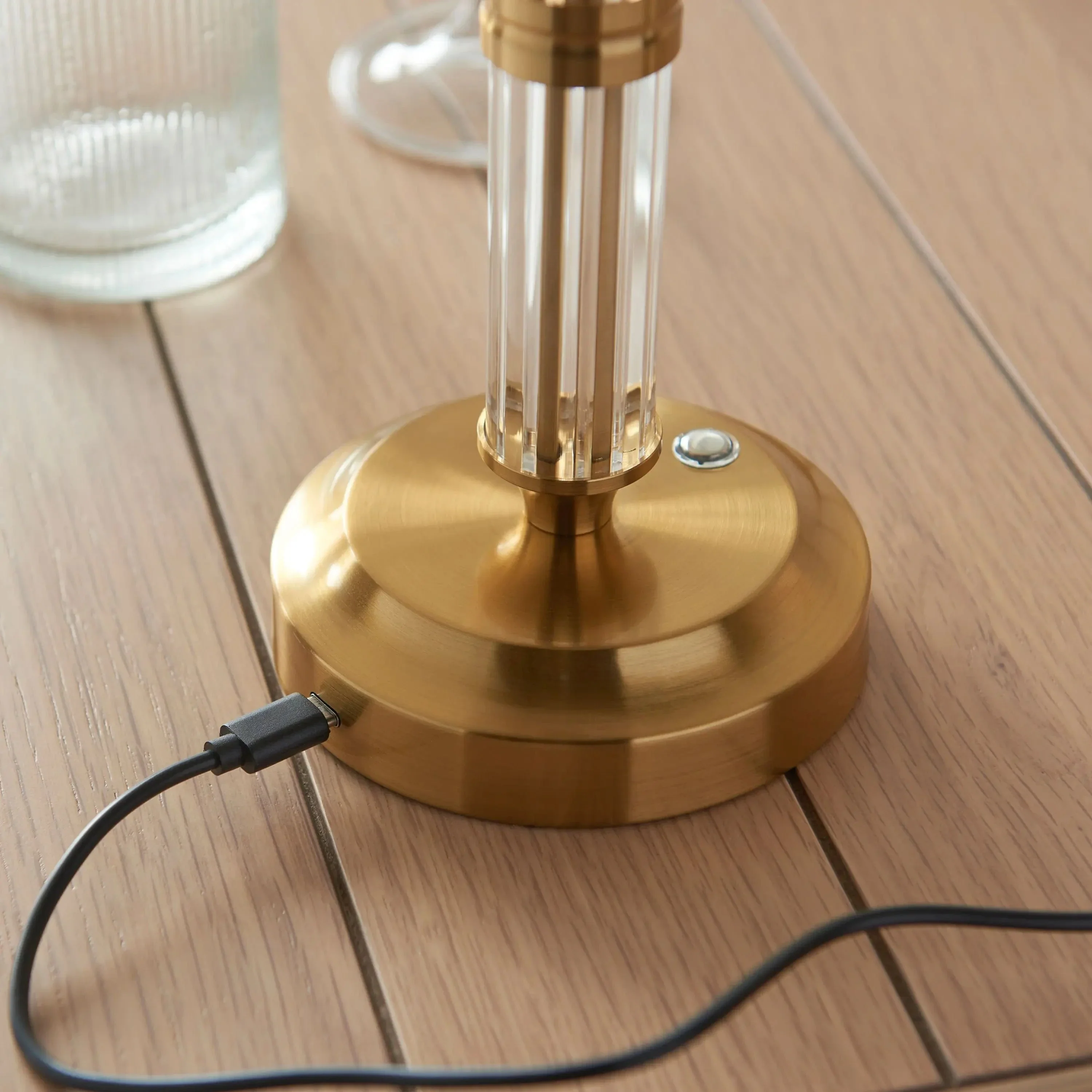 Adam Rechargeable Table Lamp Brushed Aged Brass - Image 8