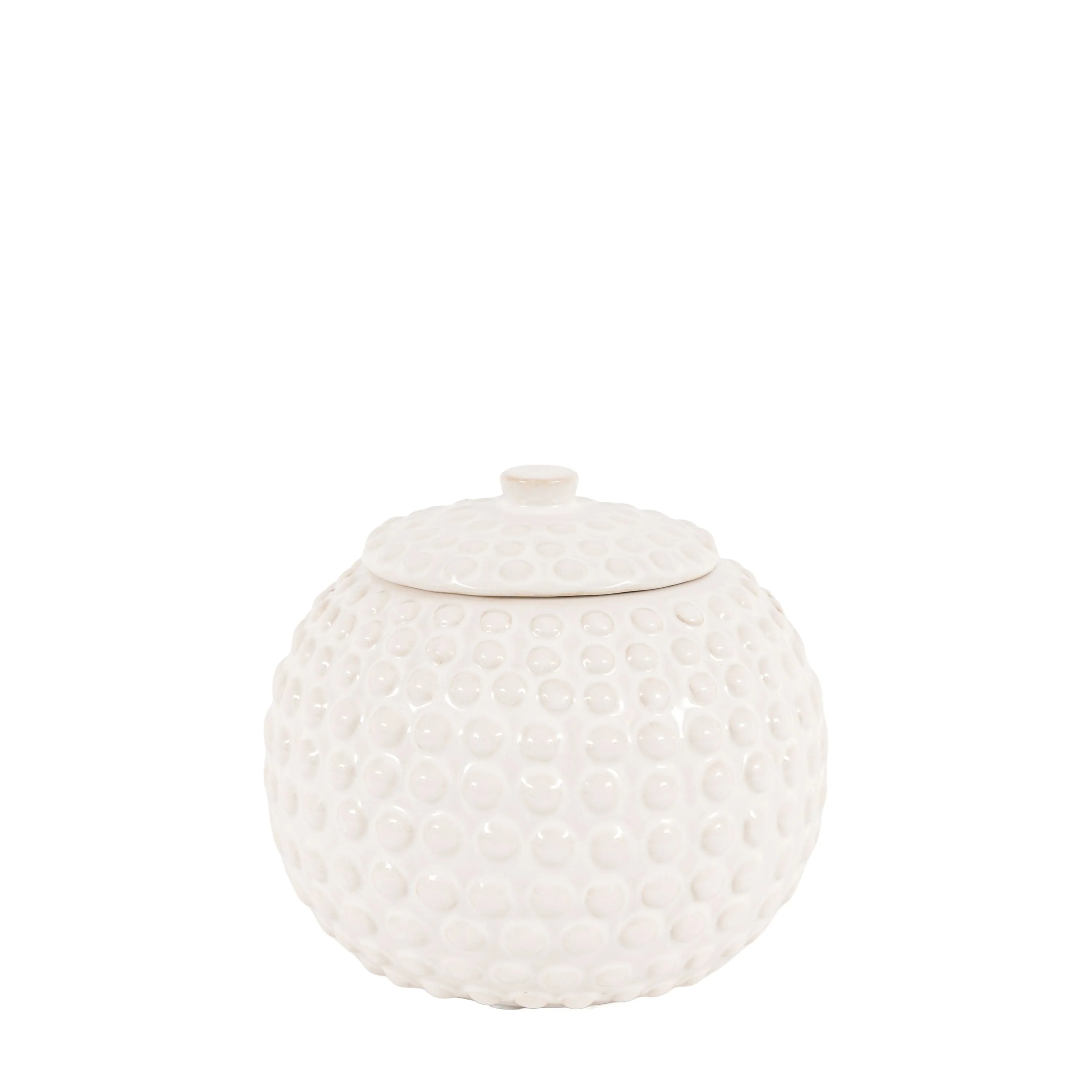 Alba Beaded Trinket Jar White Large