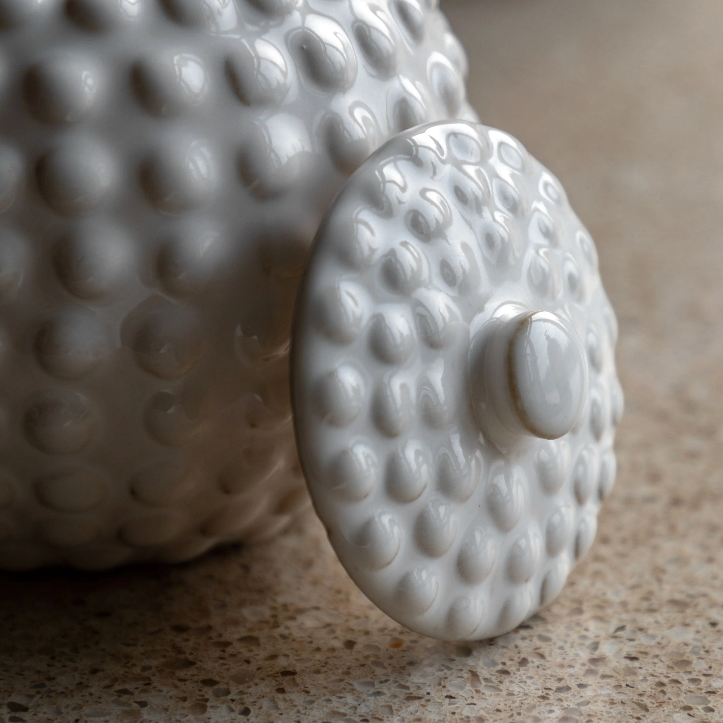 Alba Beaded Trinket Jar White Small - Image 4