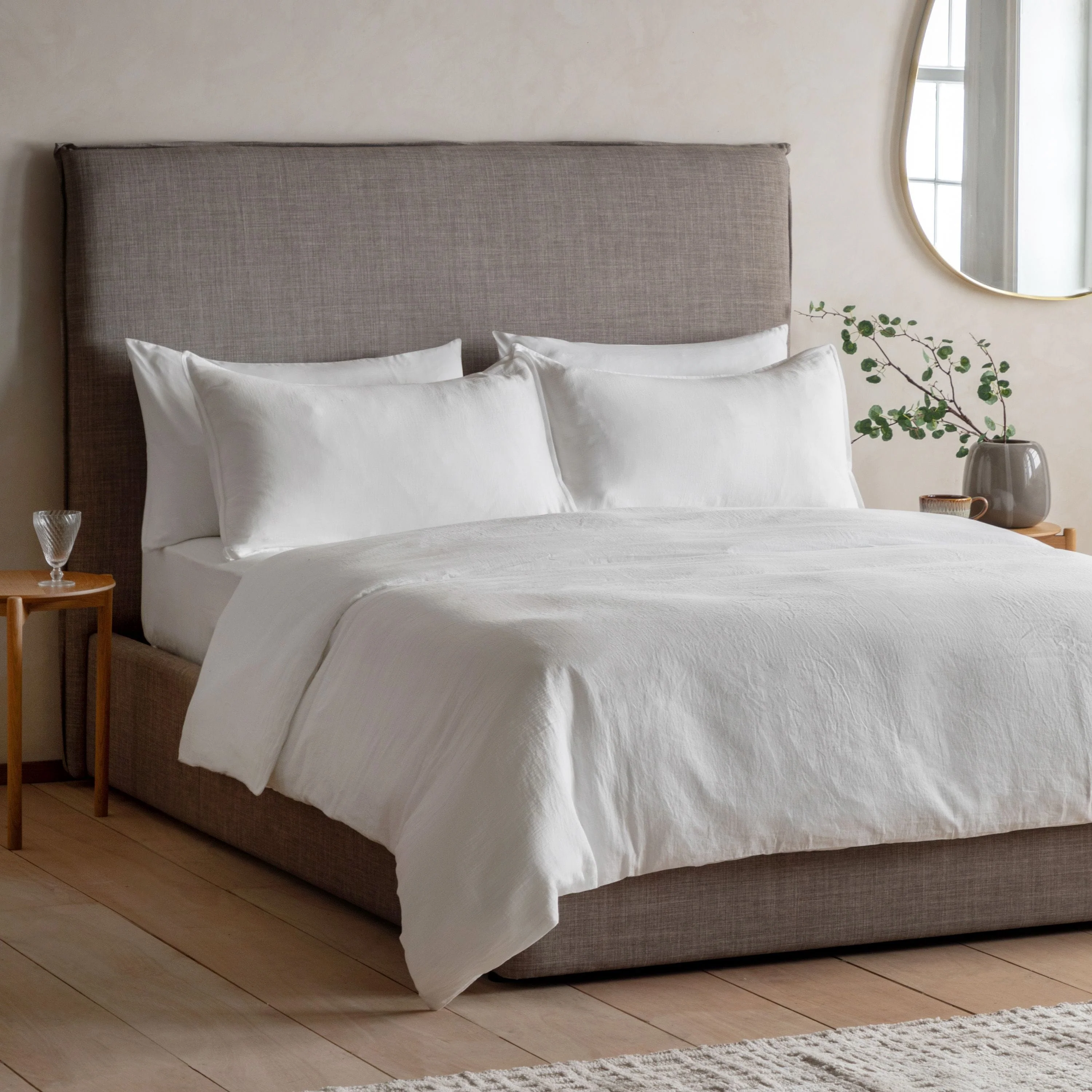 Alba Washed Cotton Quilt Cover Set White Single - Image 6