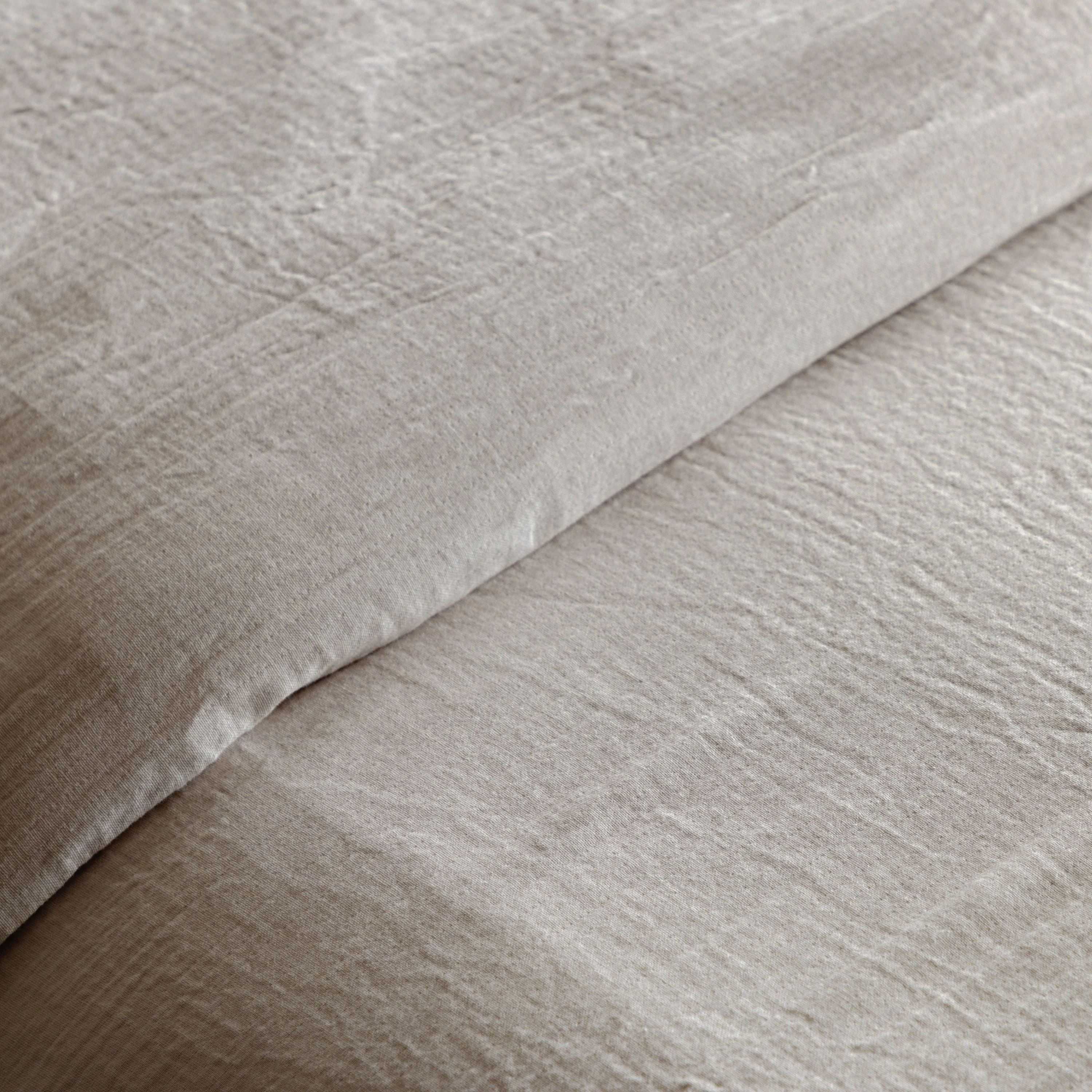 Alba Washed Cotton Quilt Cover Set Taupe Double - Image 6