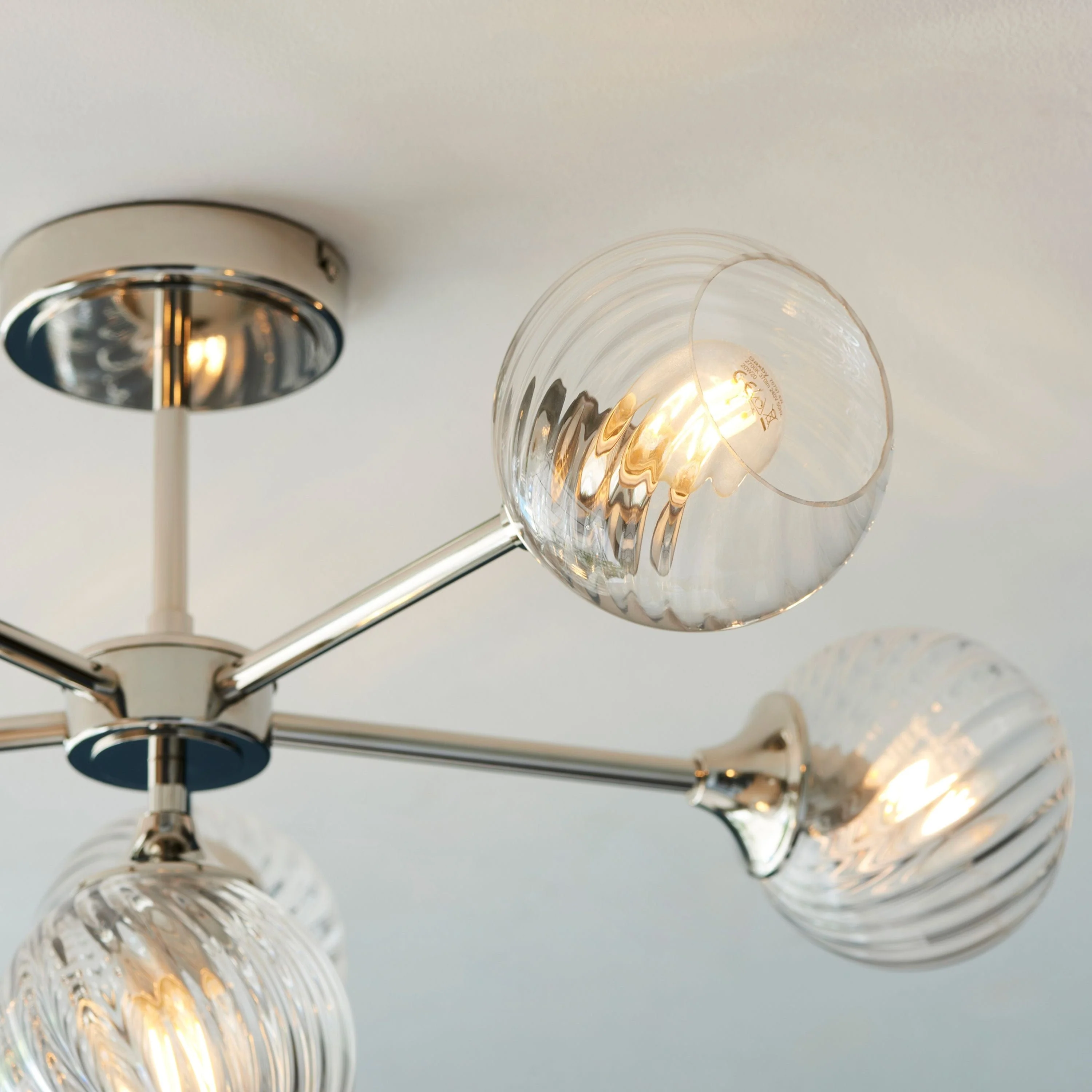 Allegra 6 Ceiling Light Bright Nickel - Image 5