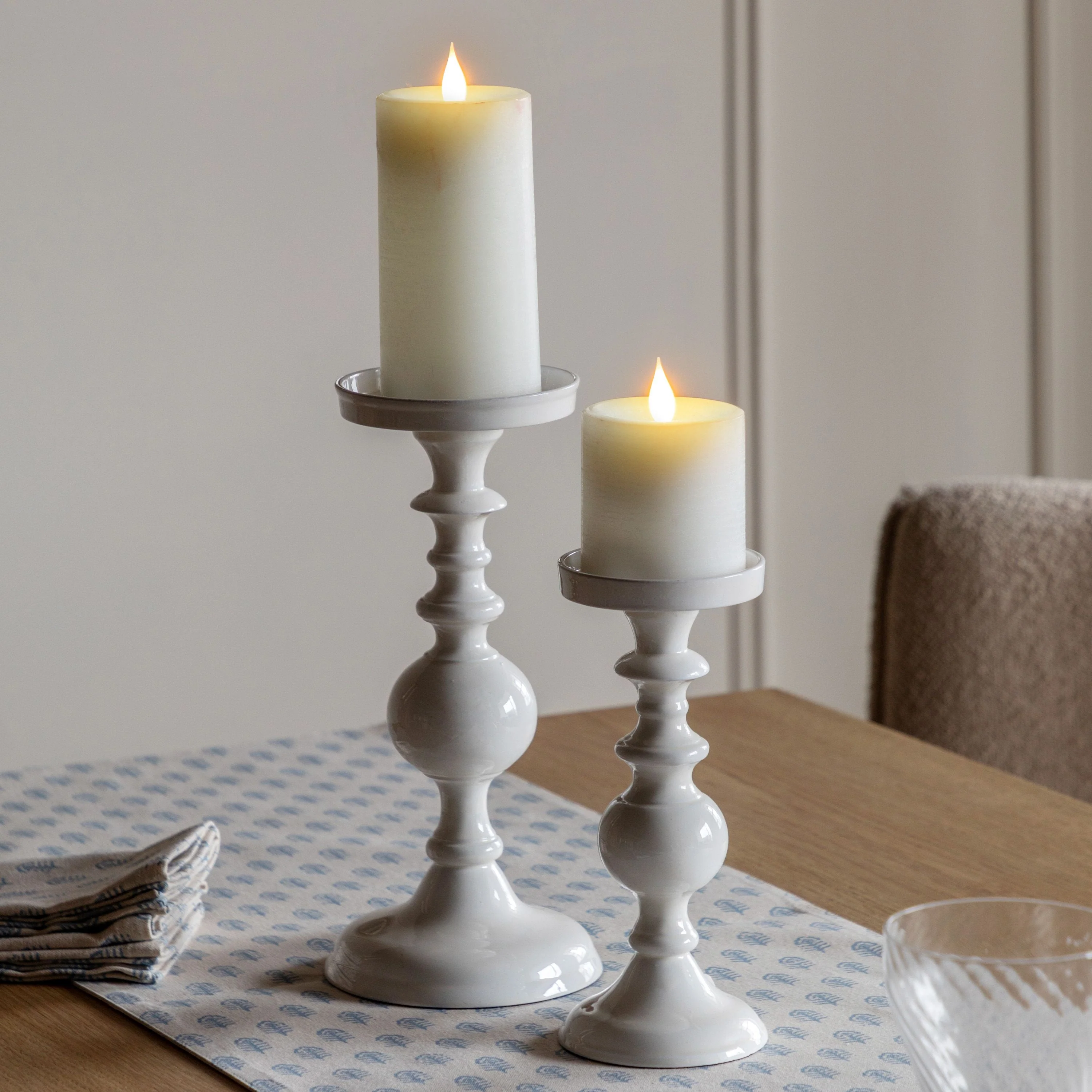 Alzira Candlesticks Cream Set of 2 - Image 3