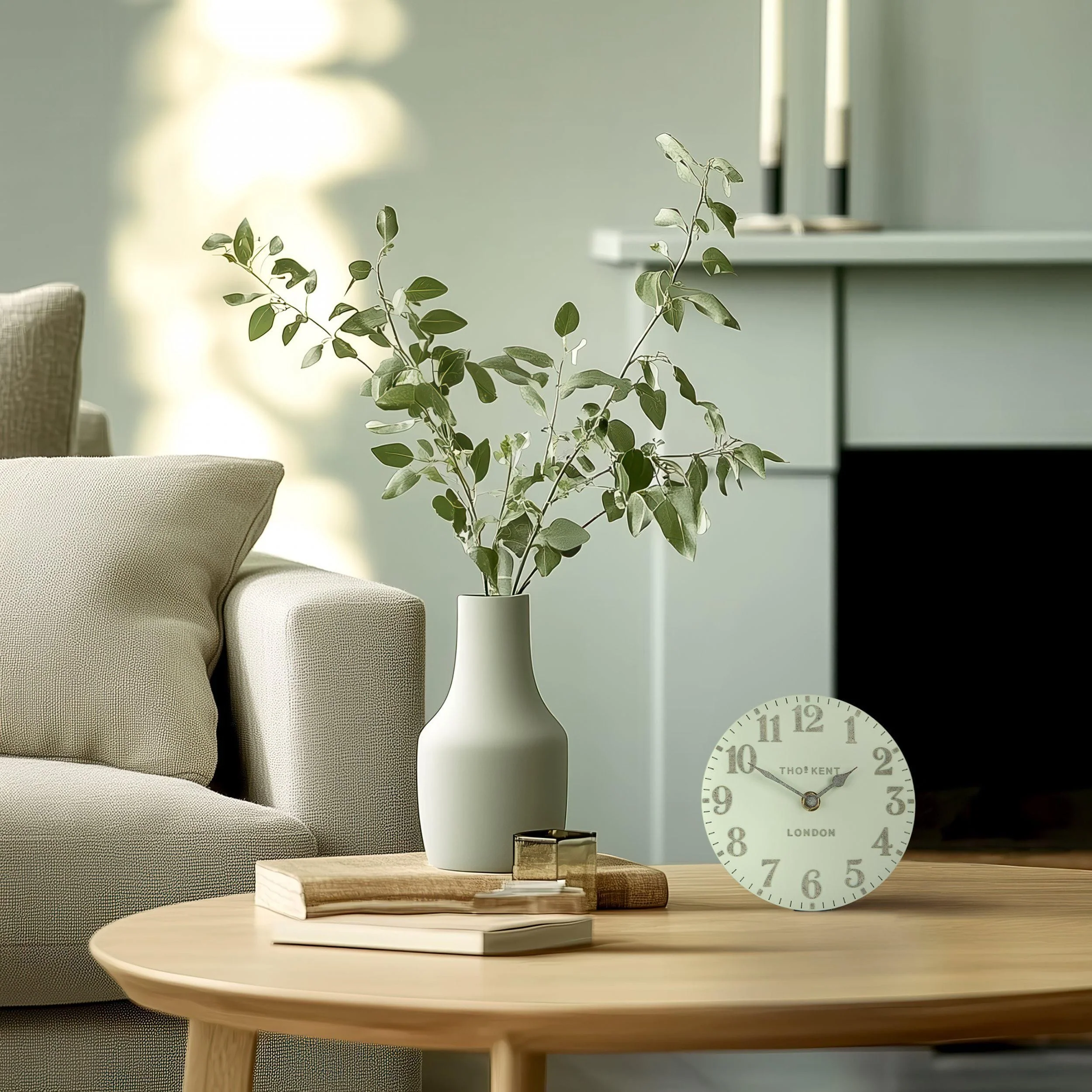 Arabic Mantel Clock Pearl Green