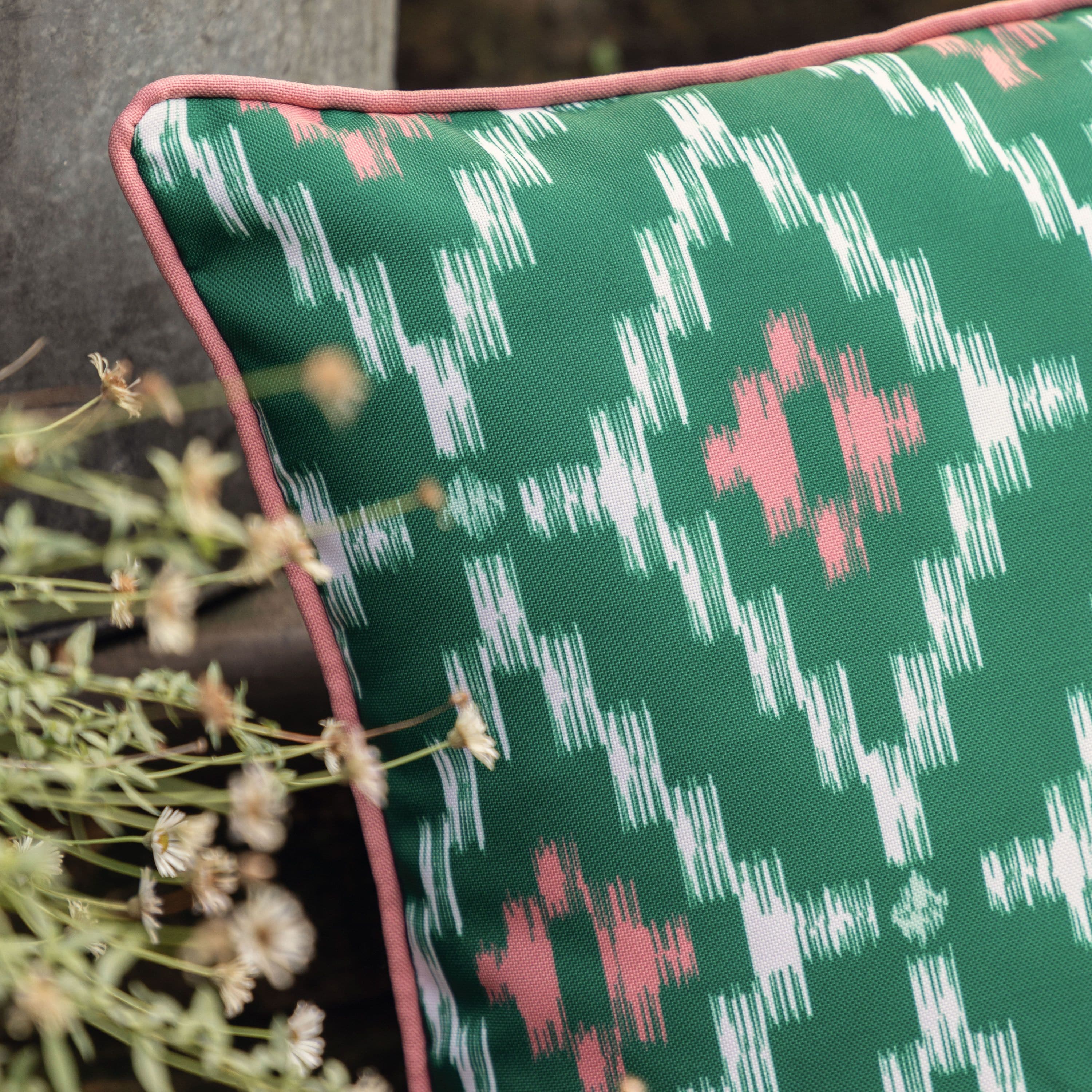 Aroha Geo Printed Cushion Green - Image 2