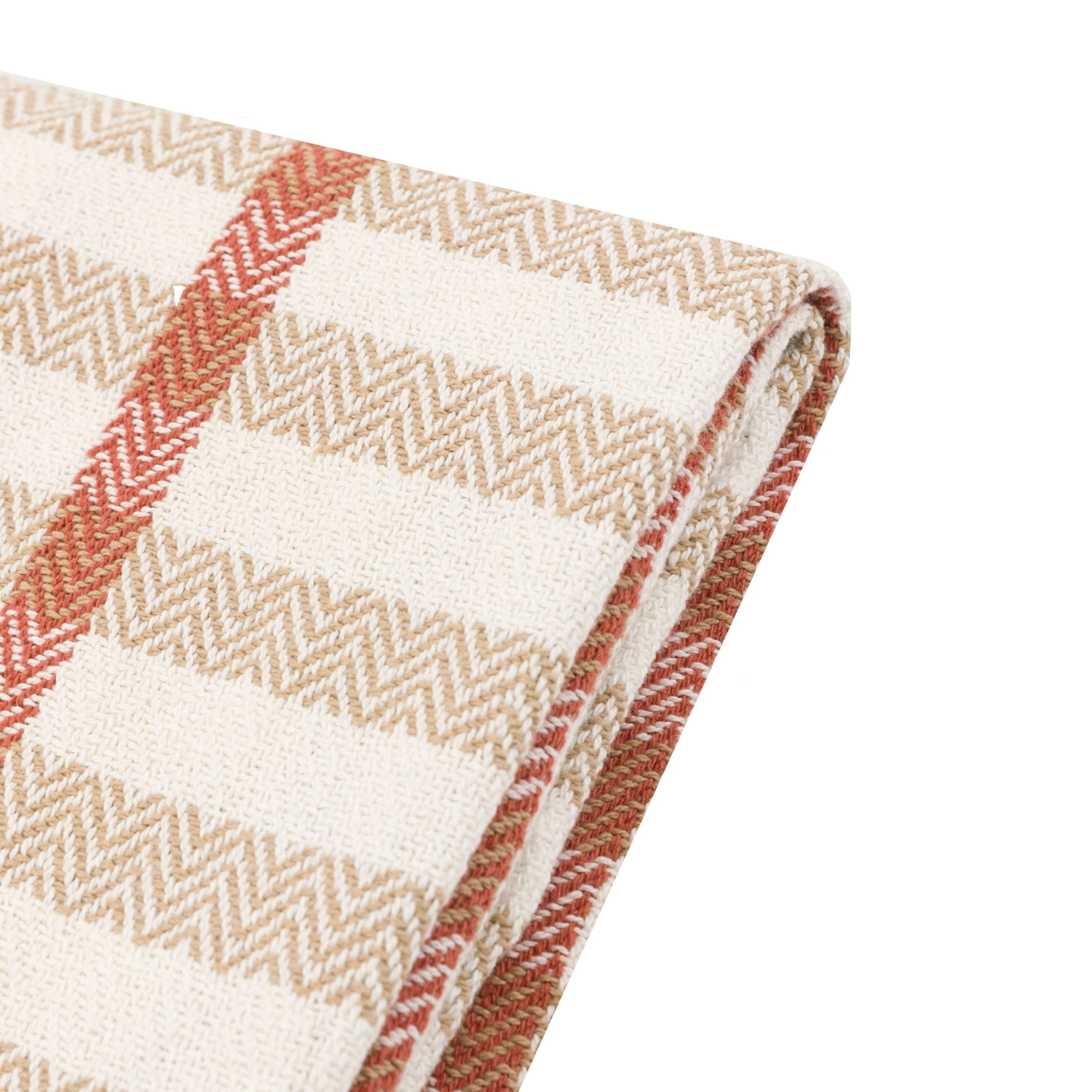Arvo Grid Woven Throw Rust and Natural - Image 3