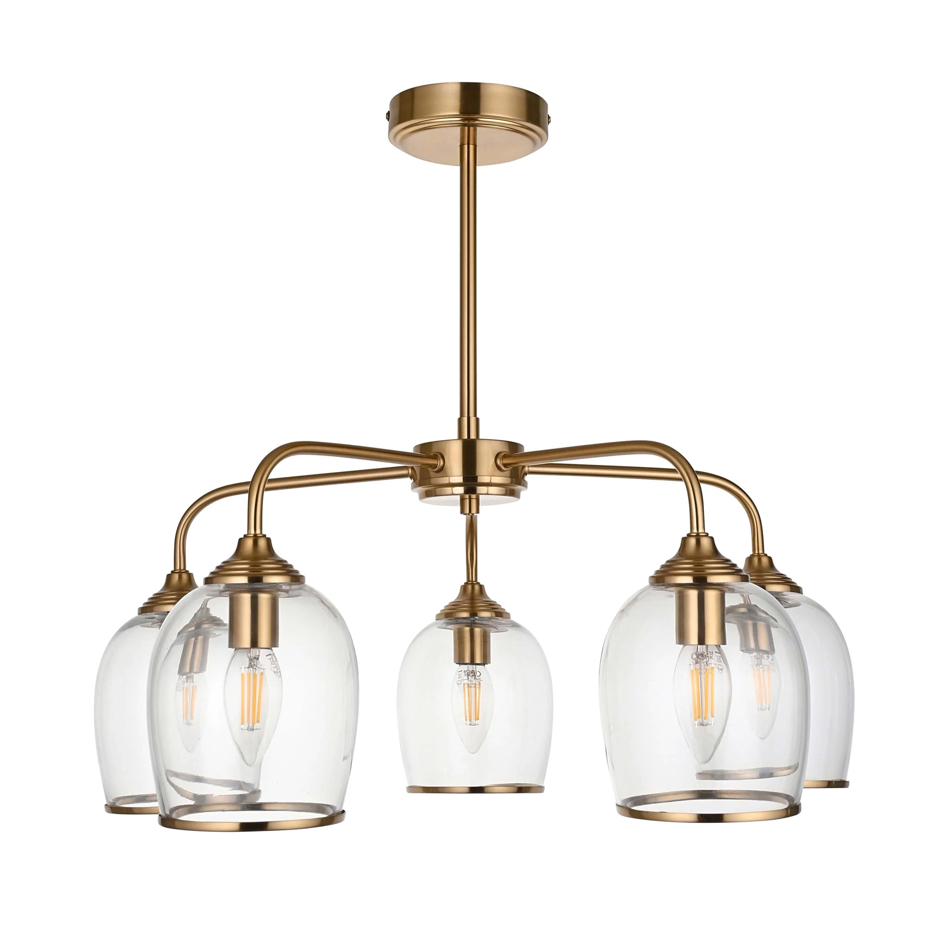 Ashcroft 5 Pendant Light Brushed Aged Brass