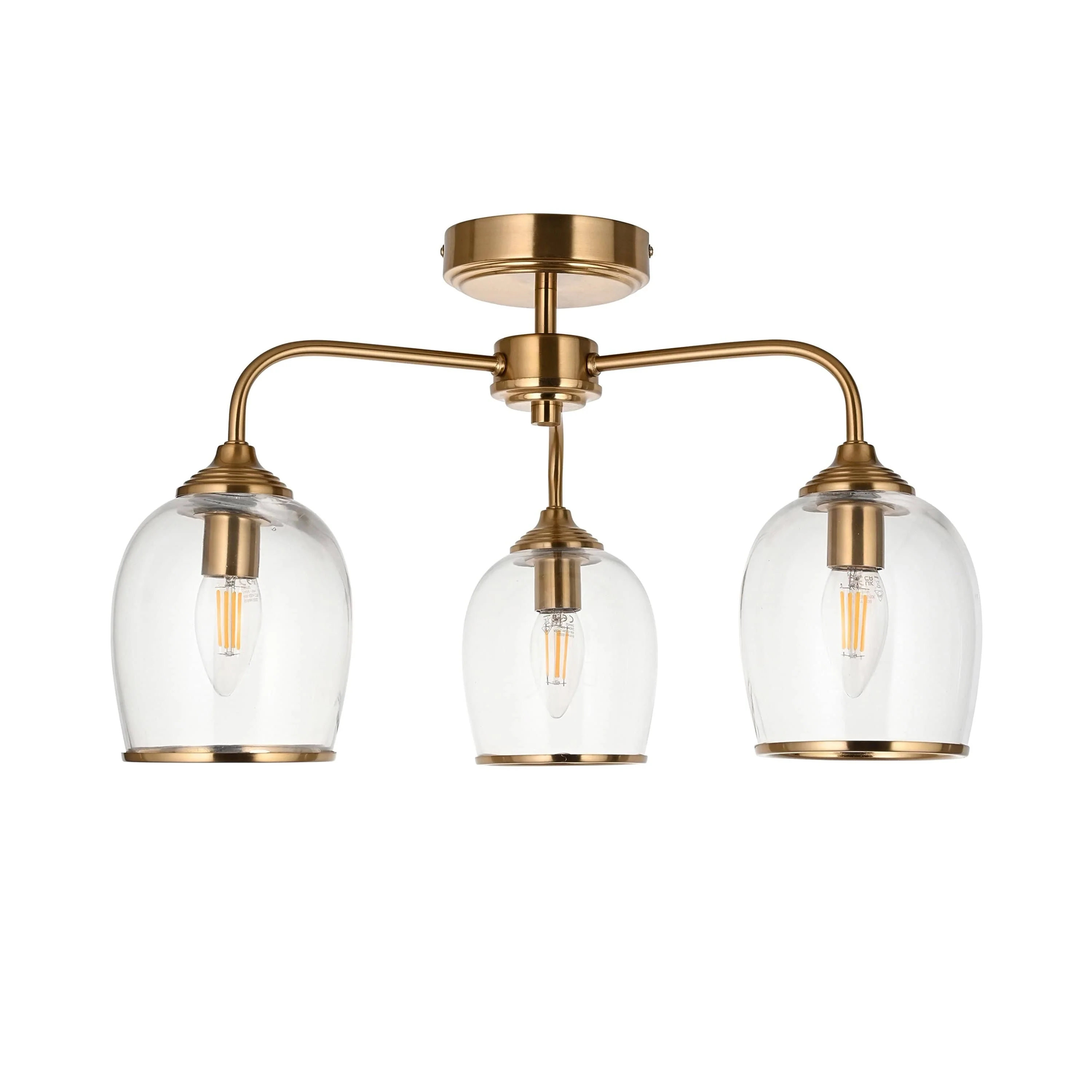 Ashcroft Ceiling 3 Light Brushed Aged Brass