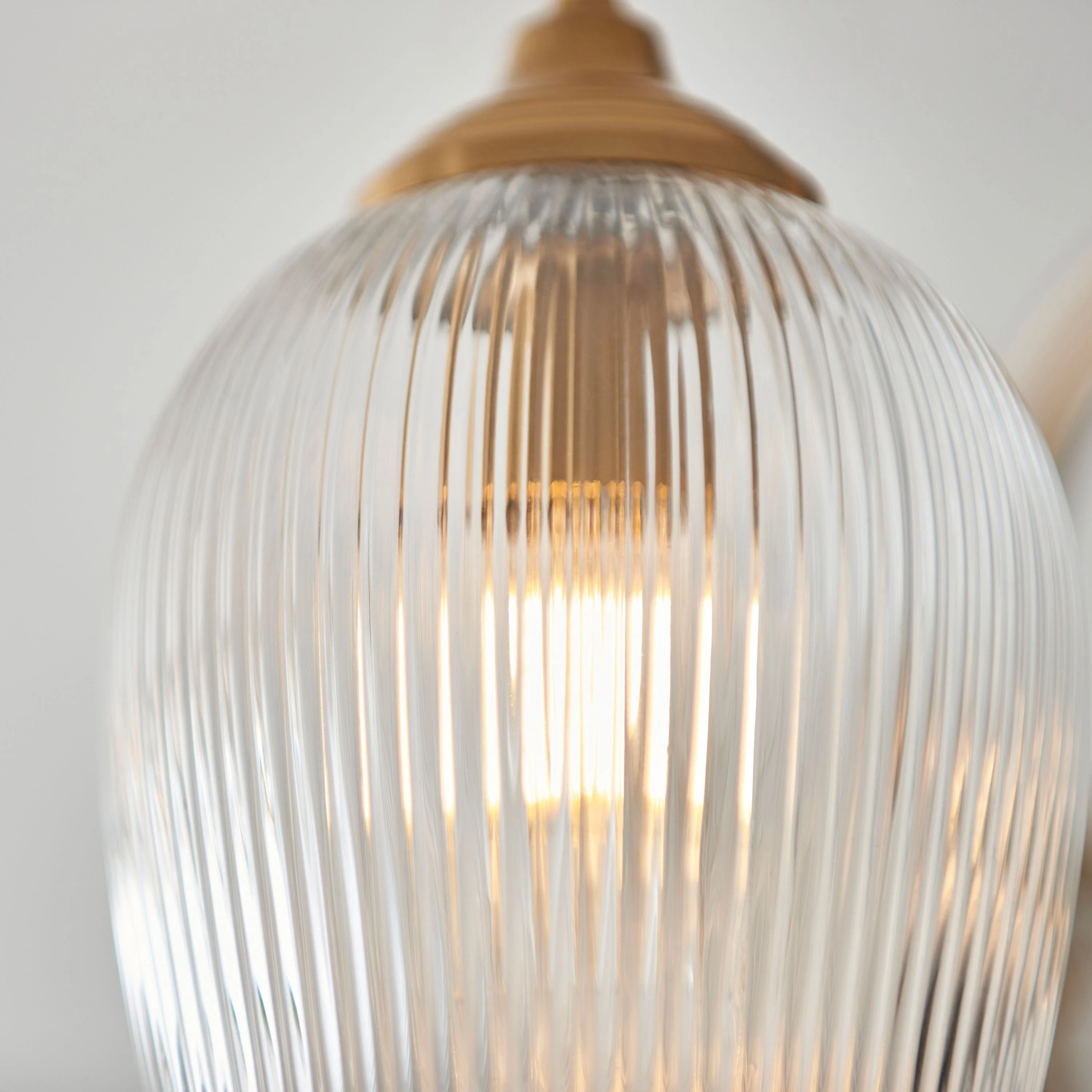Ashcroft Ribbed Ceiling 3 Light Brushed Aged Brass - Image 4