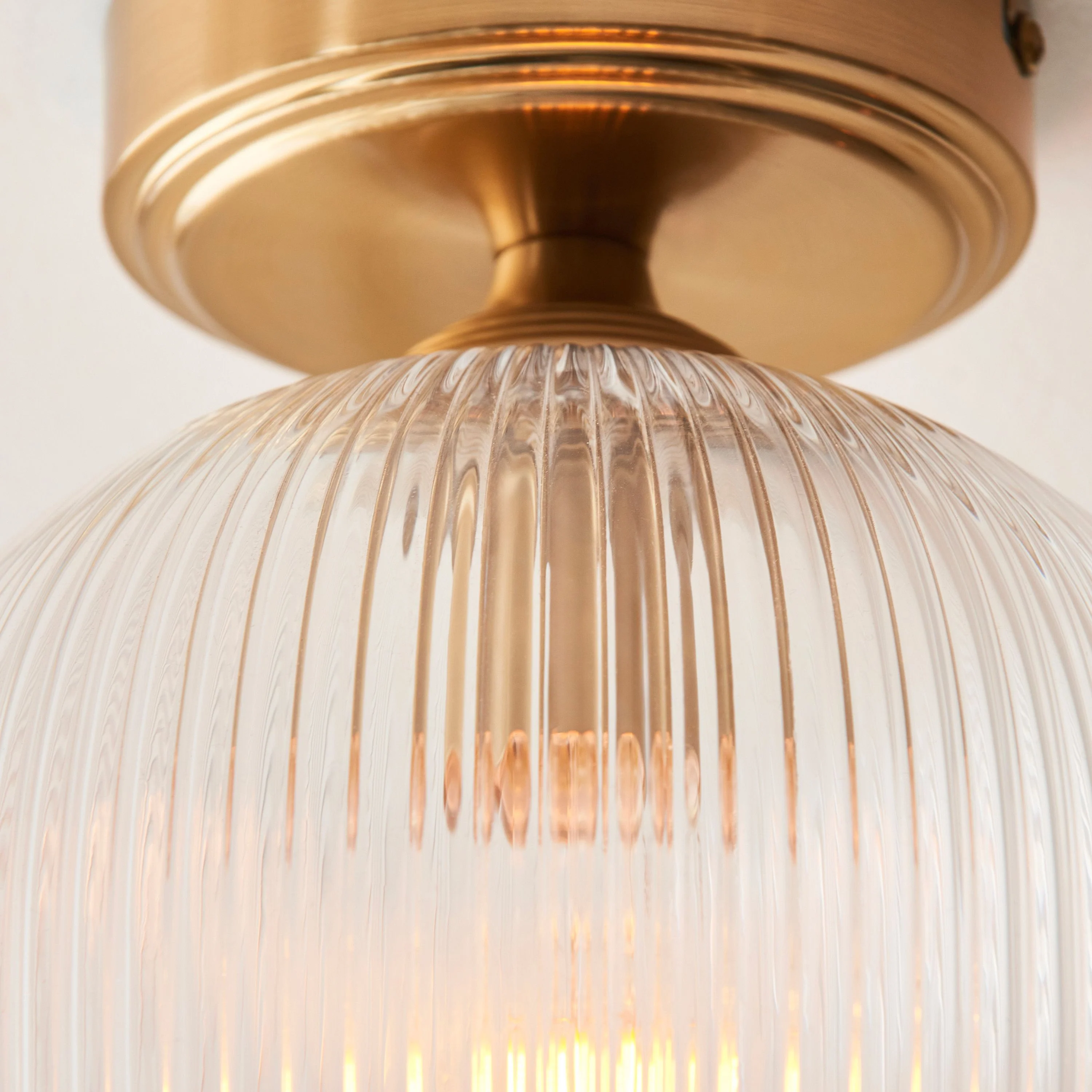 Ashcroft Ribbed Ceiling 1 Light Brushed Aged Brass - Image 3