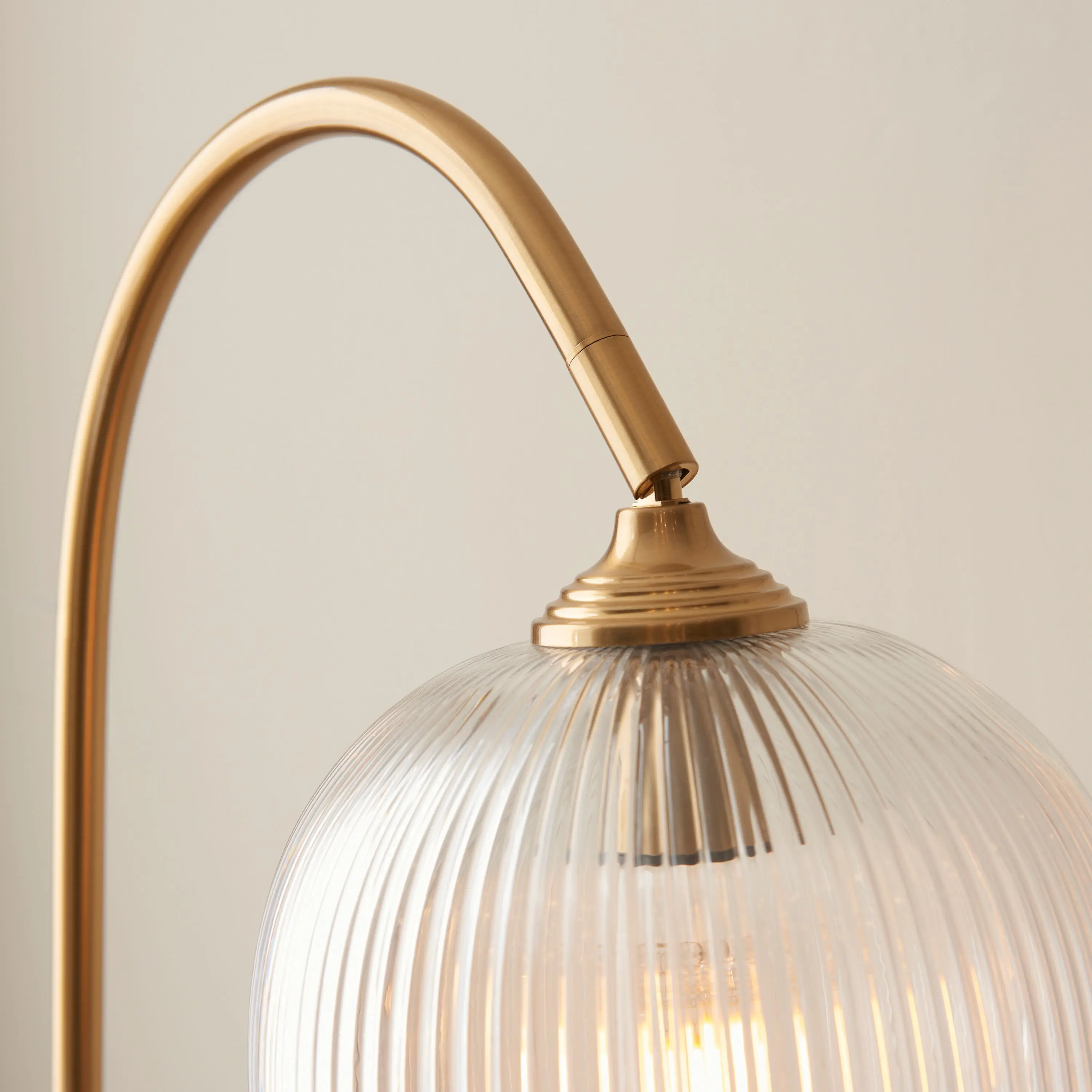 Ashcroft Ribbed Floor Light Brushed Aged Brass - Image 3
