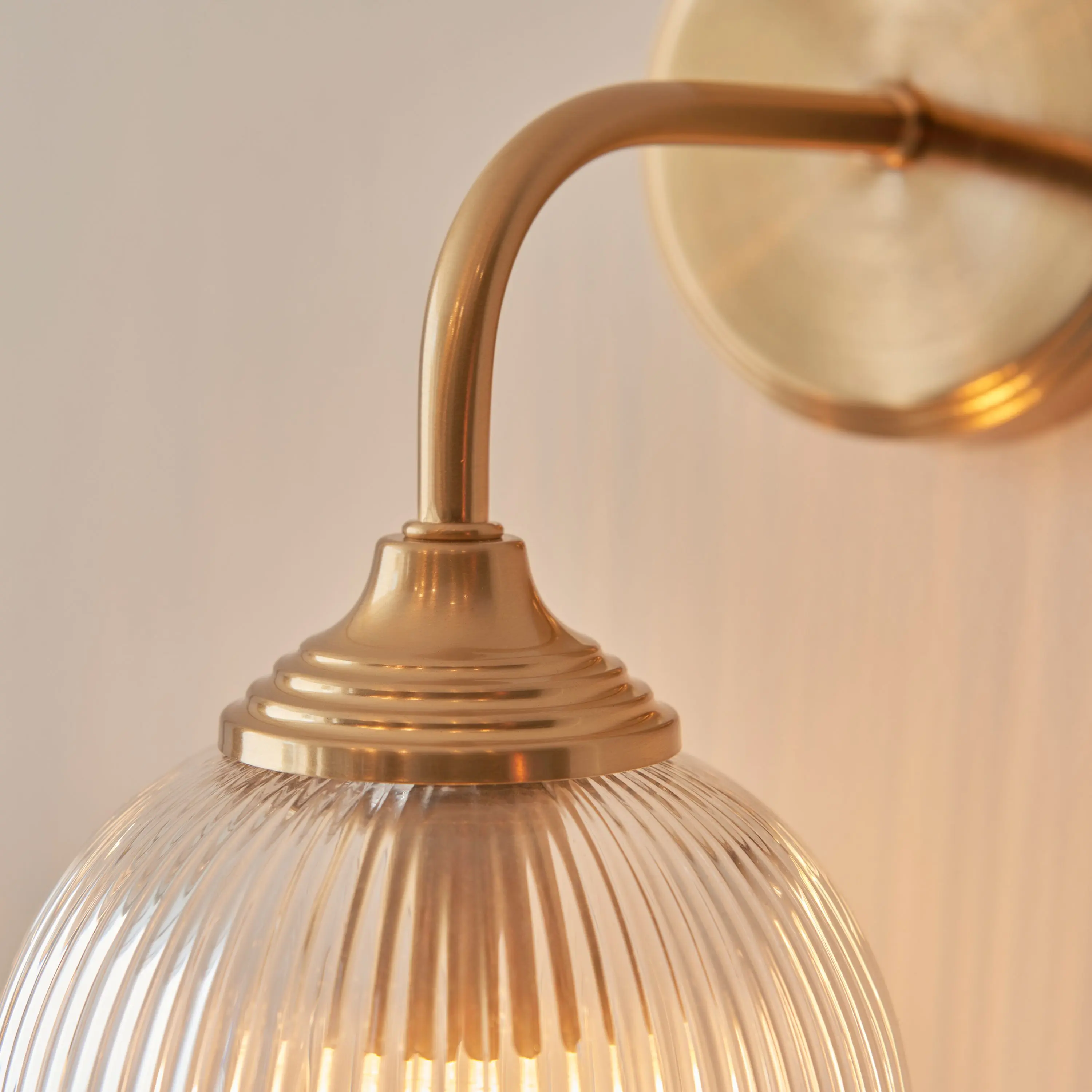 Ashcroft Ribbed Wall Light Brushed Aged Brass - Image 4