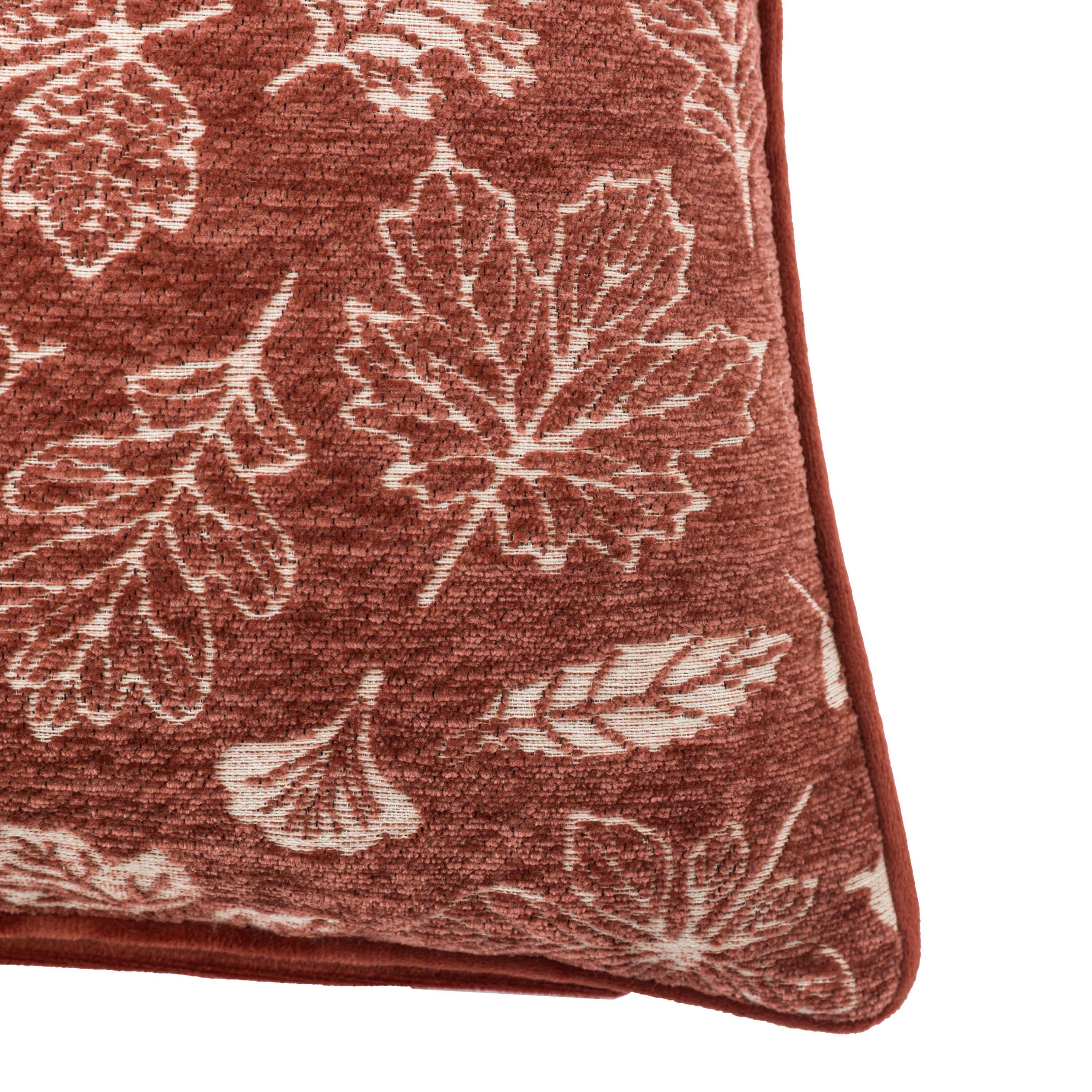 Autumn Leaf Chenille Cushion Rust - Image 7