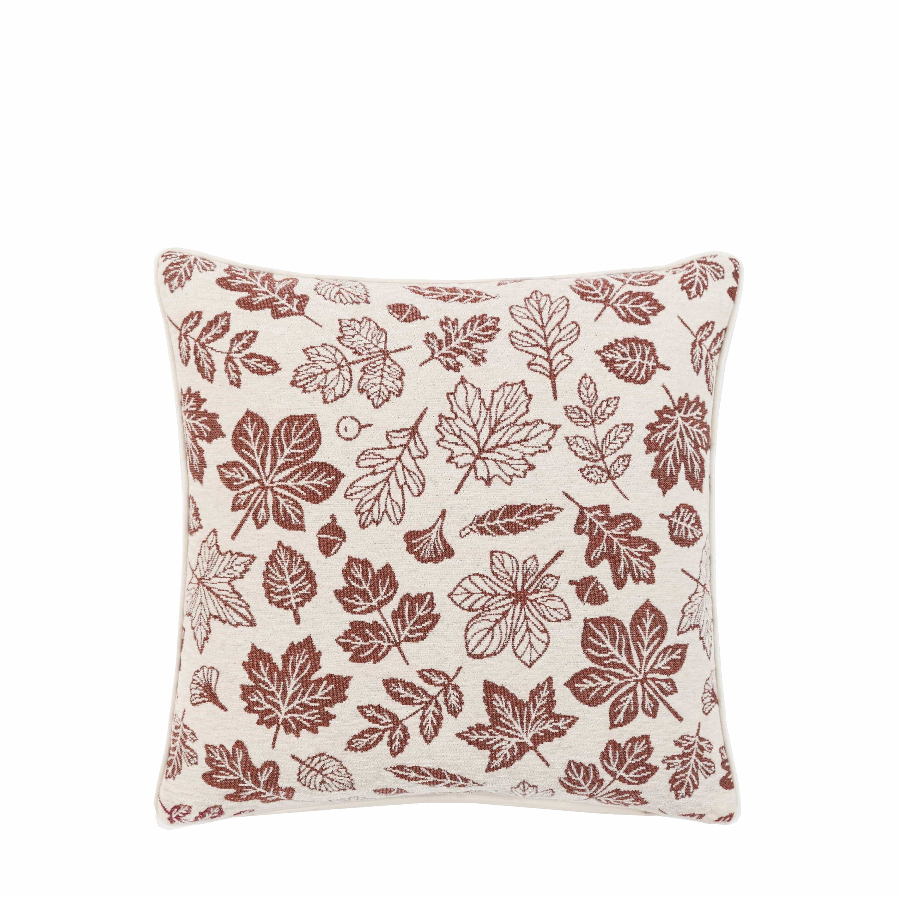Autumn Leaf Chenille Cushion Rust - Image 2