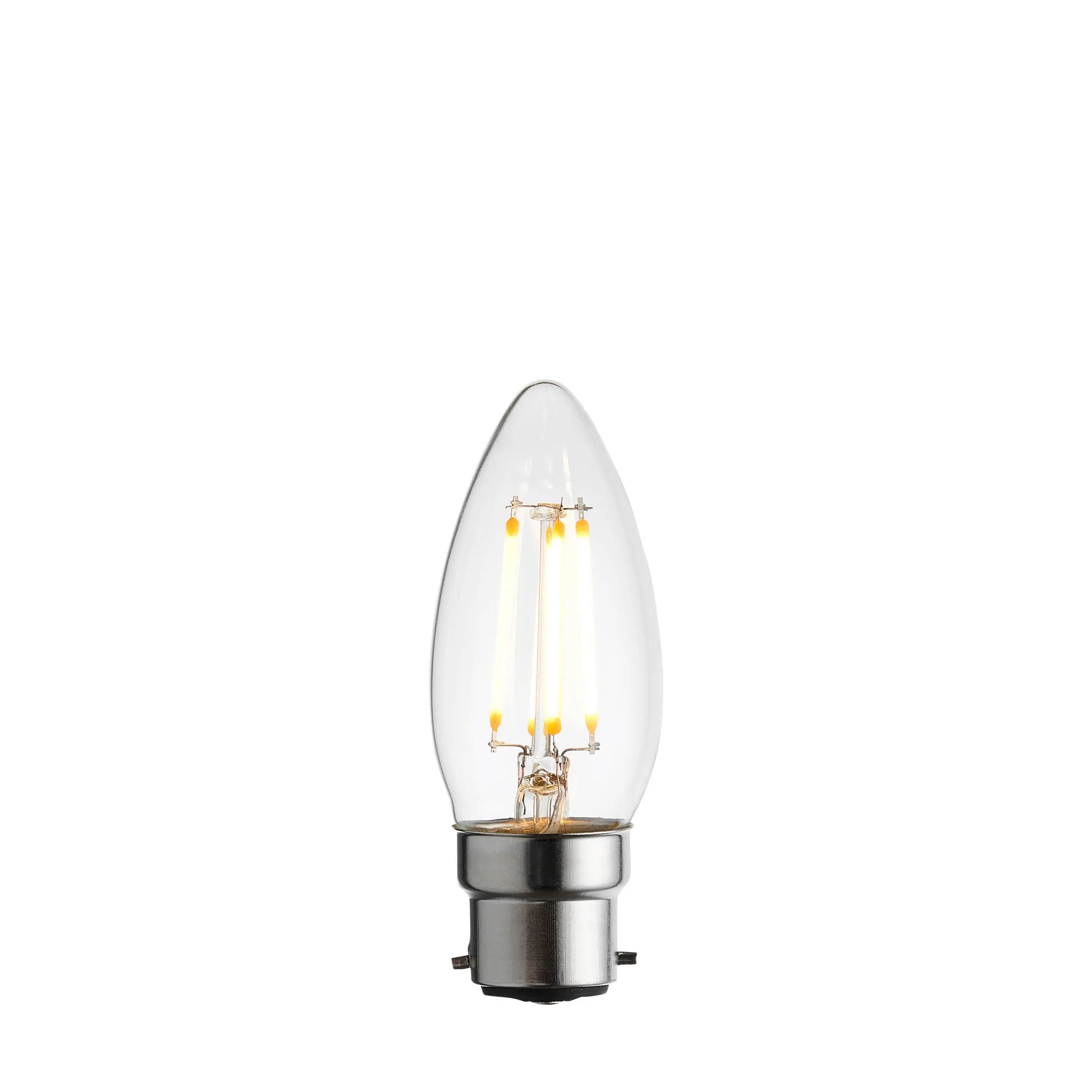 B22 LED Filament Candle Clear Glass