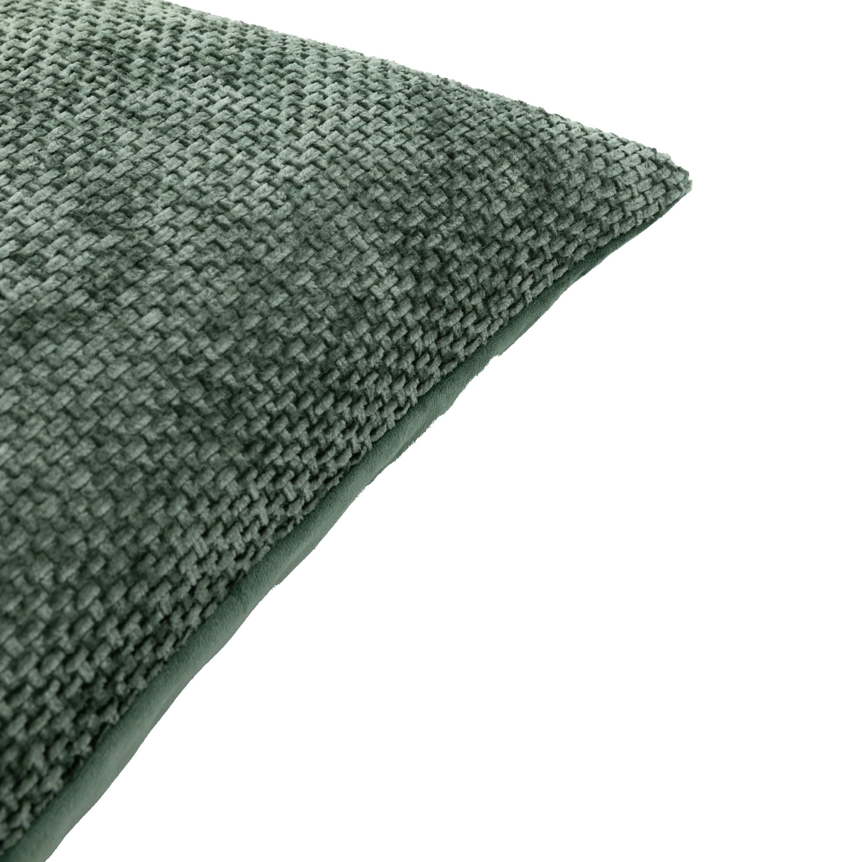 Basketweave Chenille Cushion Olive 2pk - Image 6