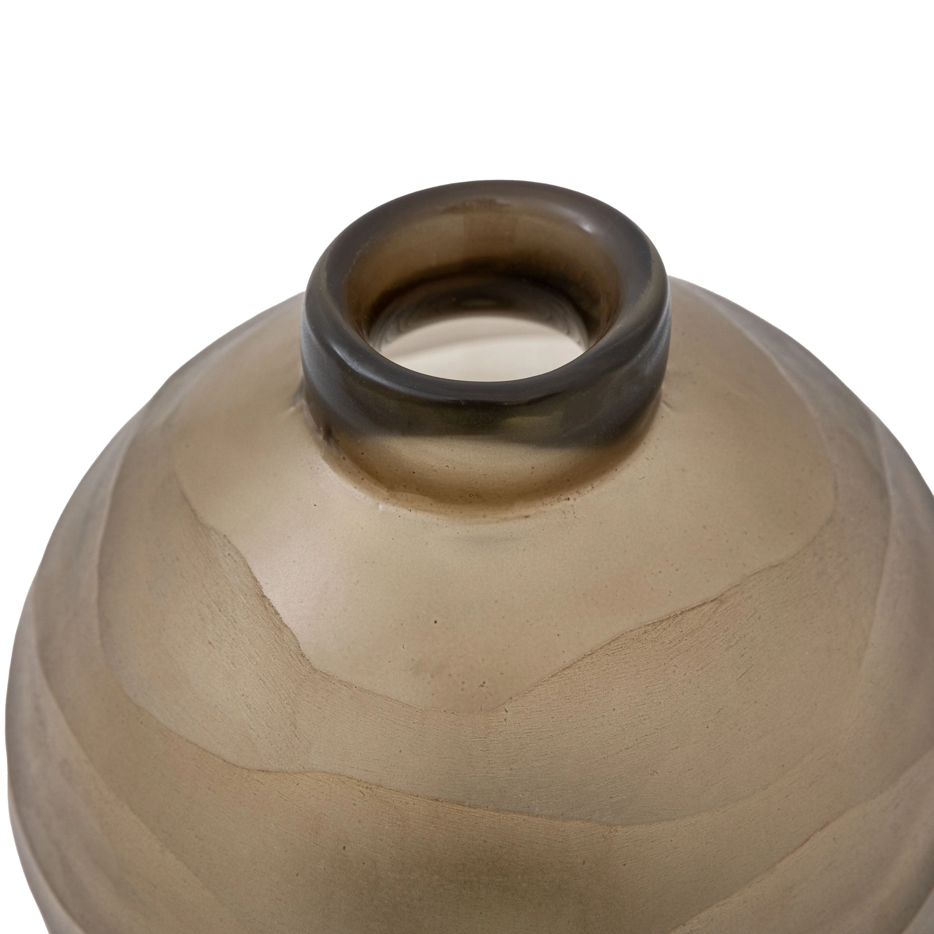 Bevelled Glass Globe Vase Smoke Large - Image 5