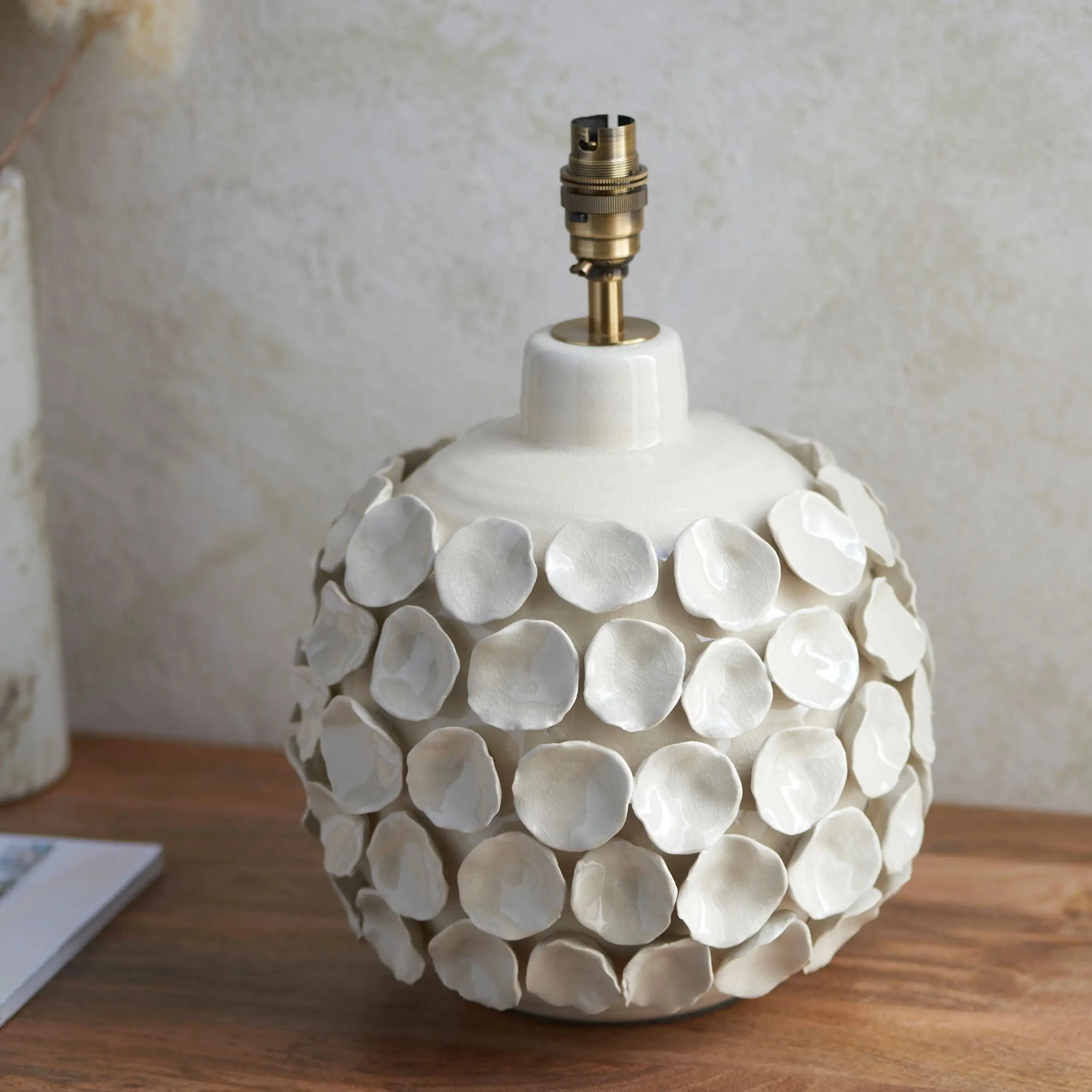 Borello Table Lamp Base Ivory Crackle Glaze