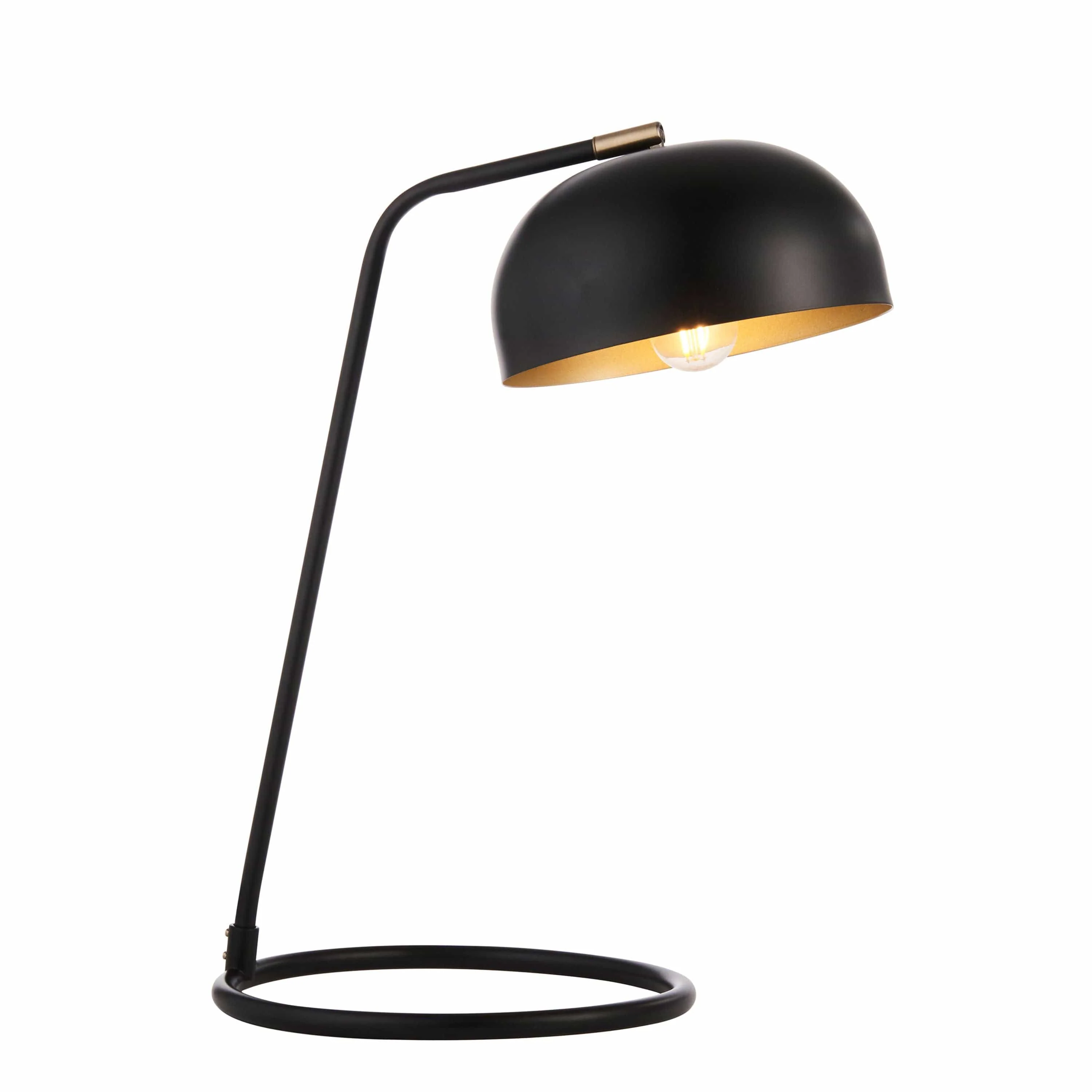 Brair 1 Table Lamp Matt Black & Antique Brass - Image 7