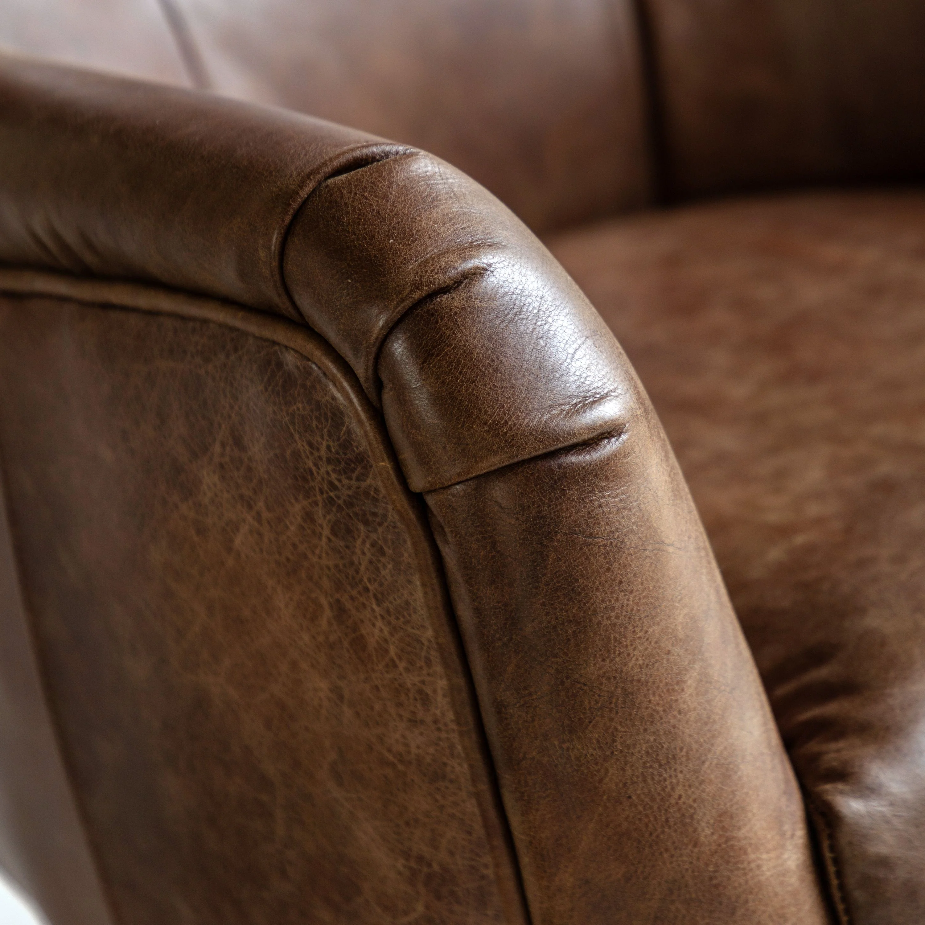 Bristol Swivel Chair Brown Leather - Image 3