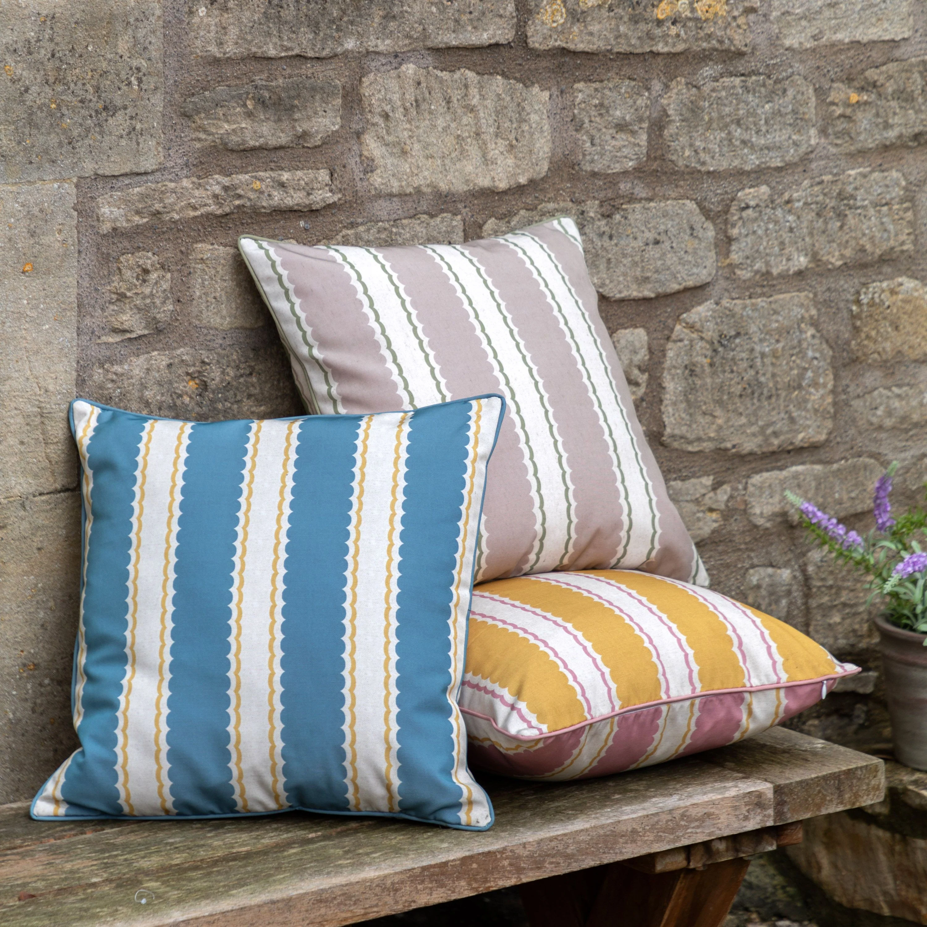 Calivana Cushion Blue and Ochre - Image 5