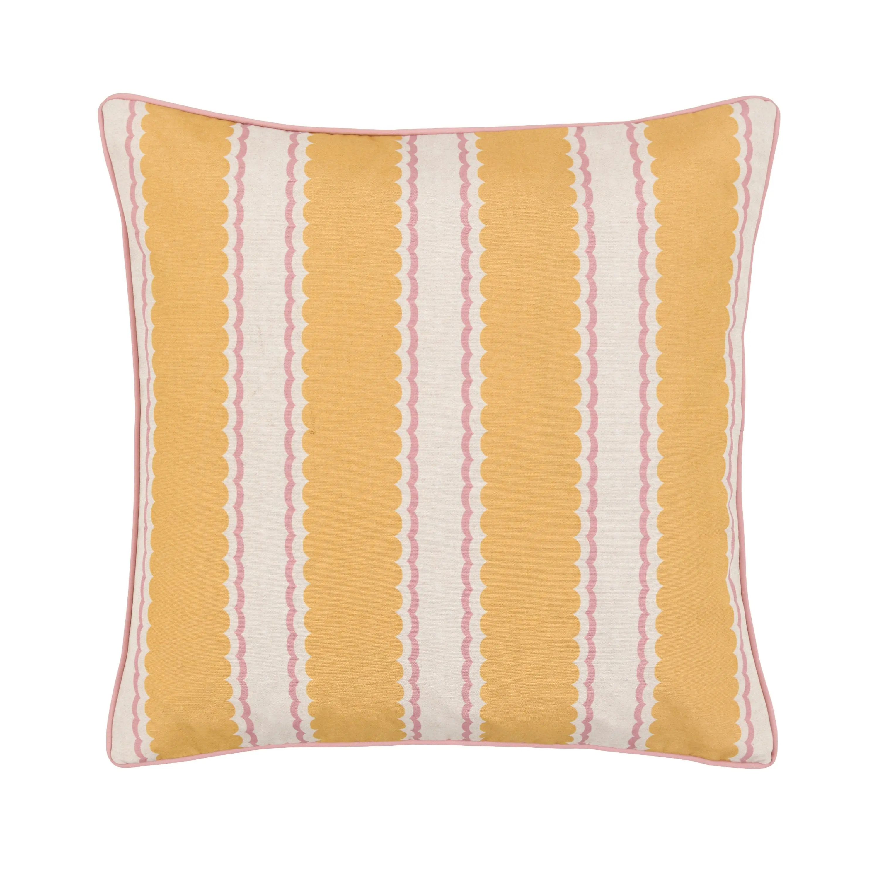 Calivana Stripe Cushion Ochre and Pink