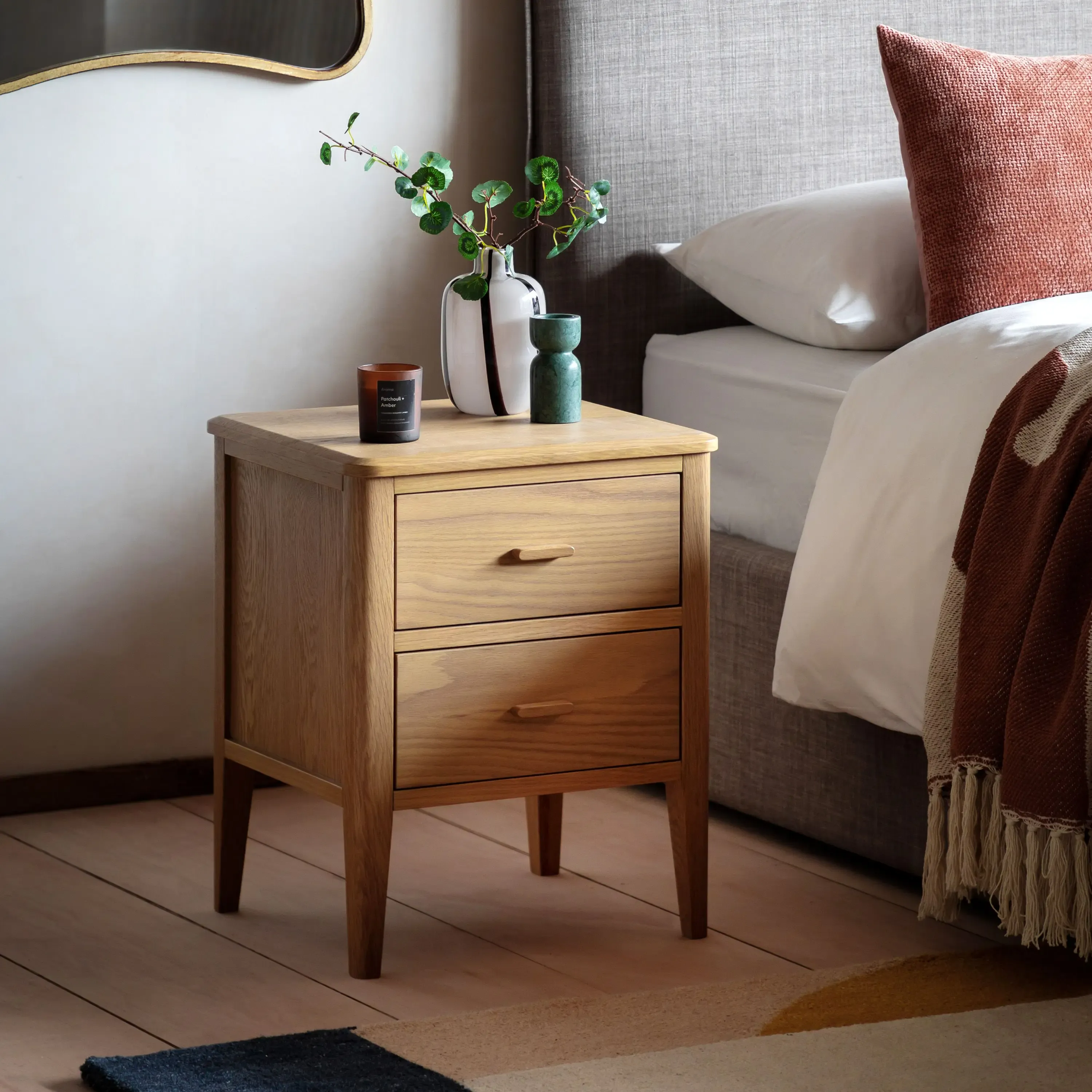 Camden 2 Drawer Bedside Natural