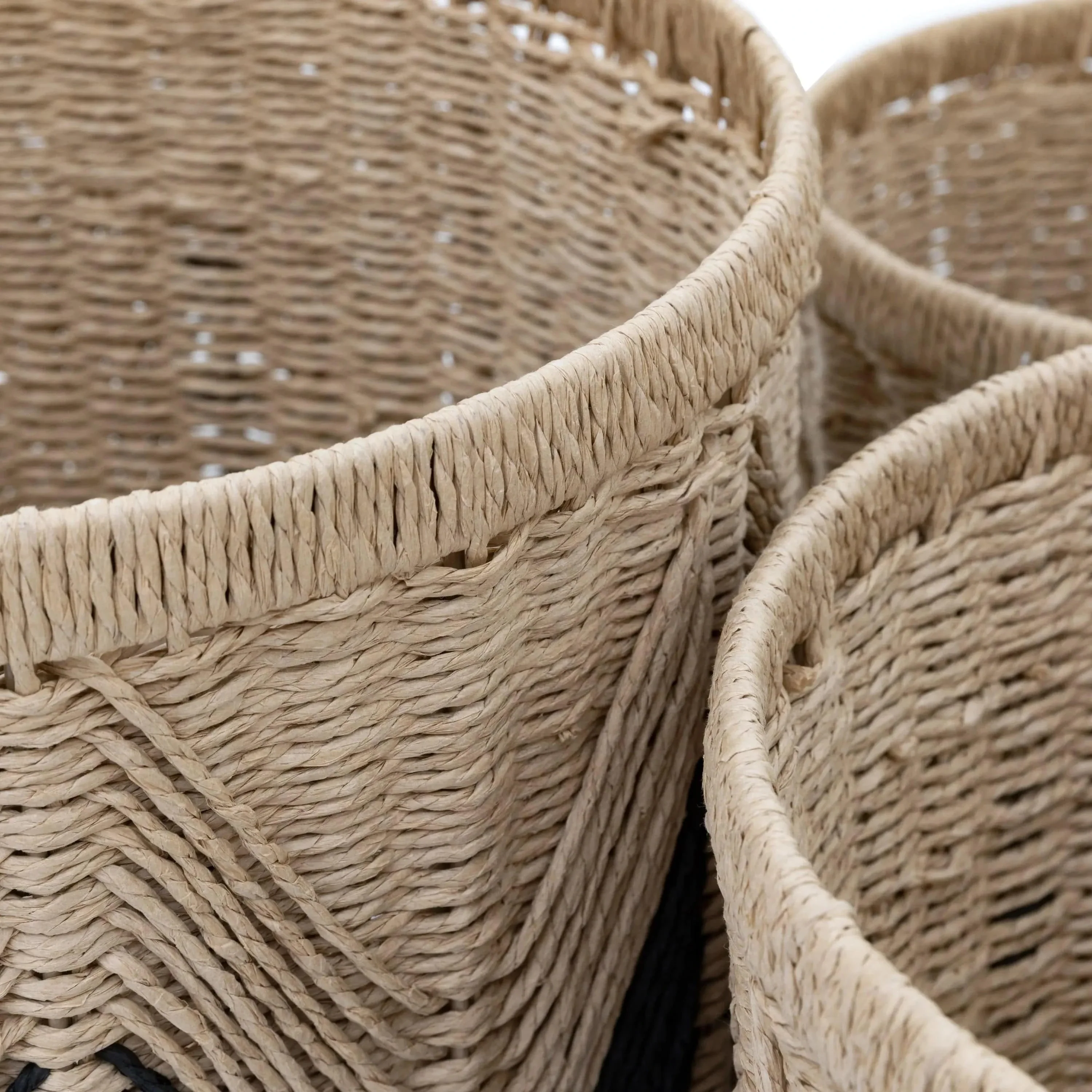 Cameroon Baskets Natural & Black Set of 3 - Image 5