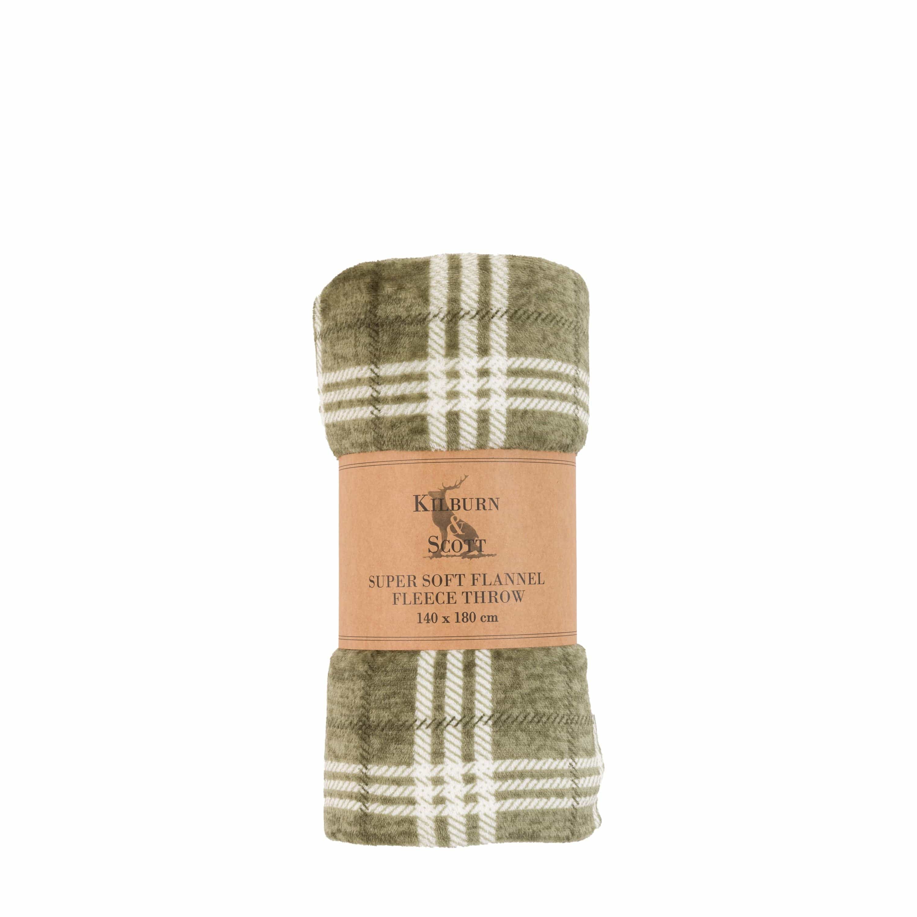 Checkmate Rolled Fleece Olive - Image 4