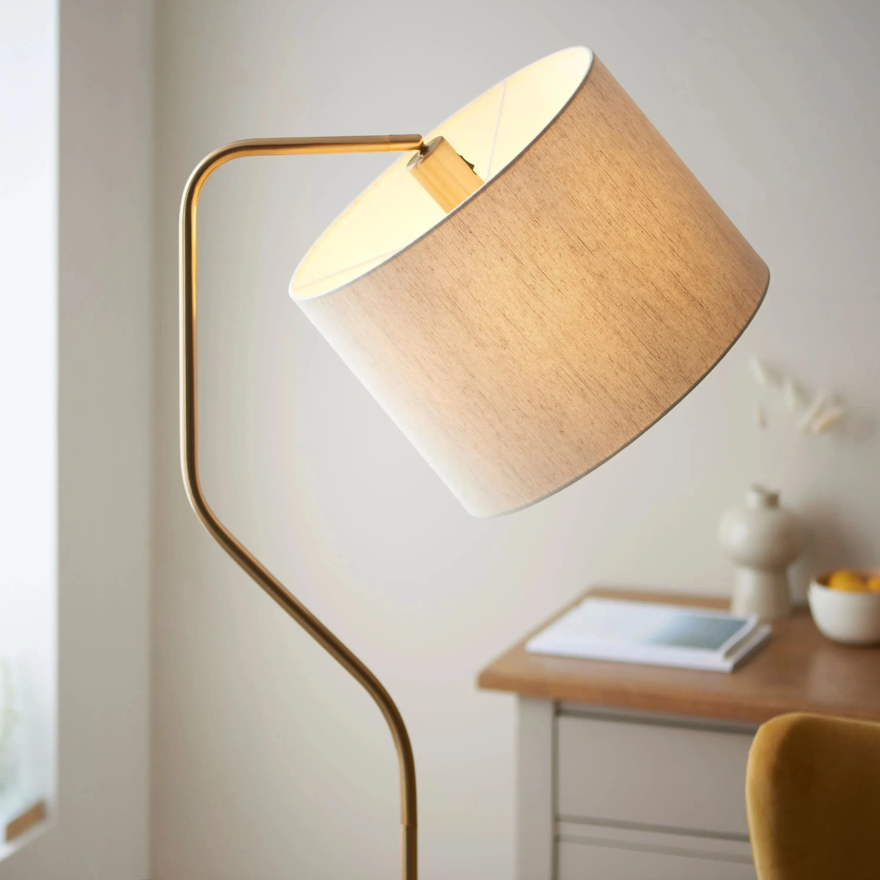 Clemants Floor Lamp Brushed Aged Brass - Image 4
