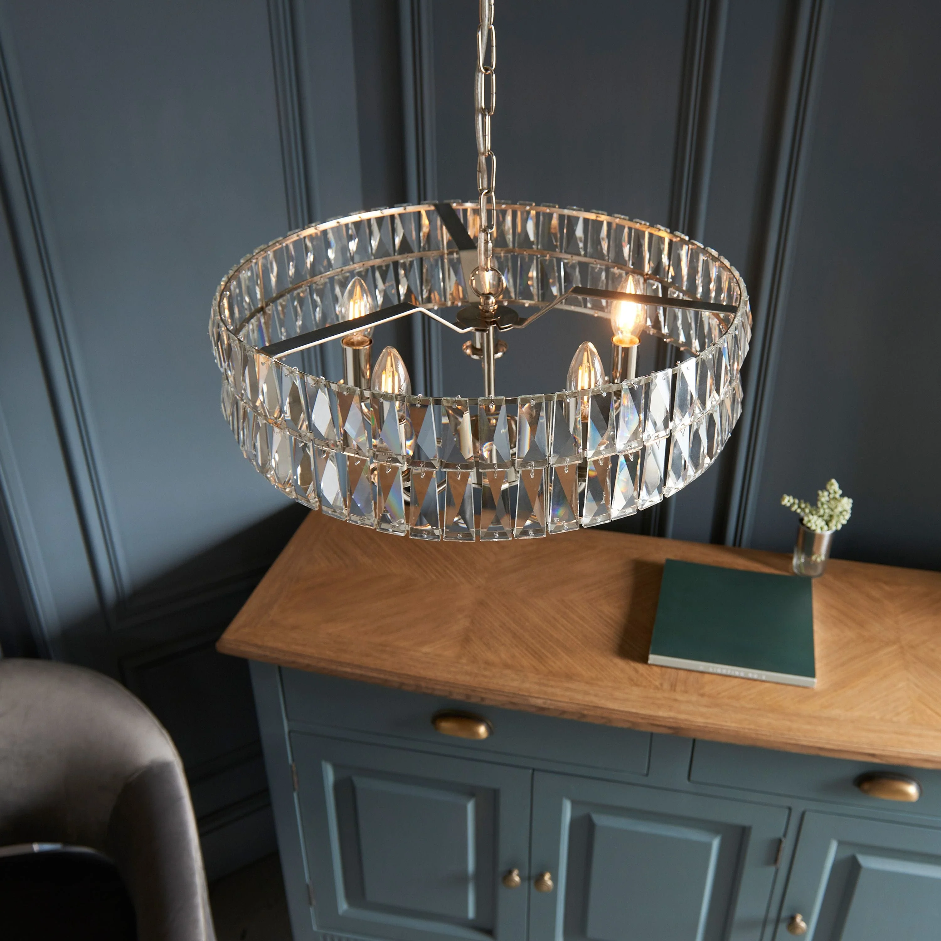 Clifton 5 Pendant Light Bright Nickel
