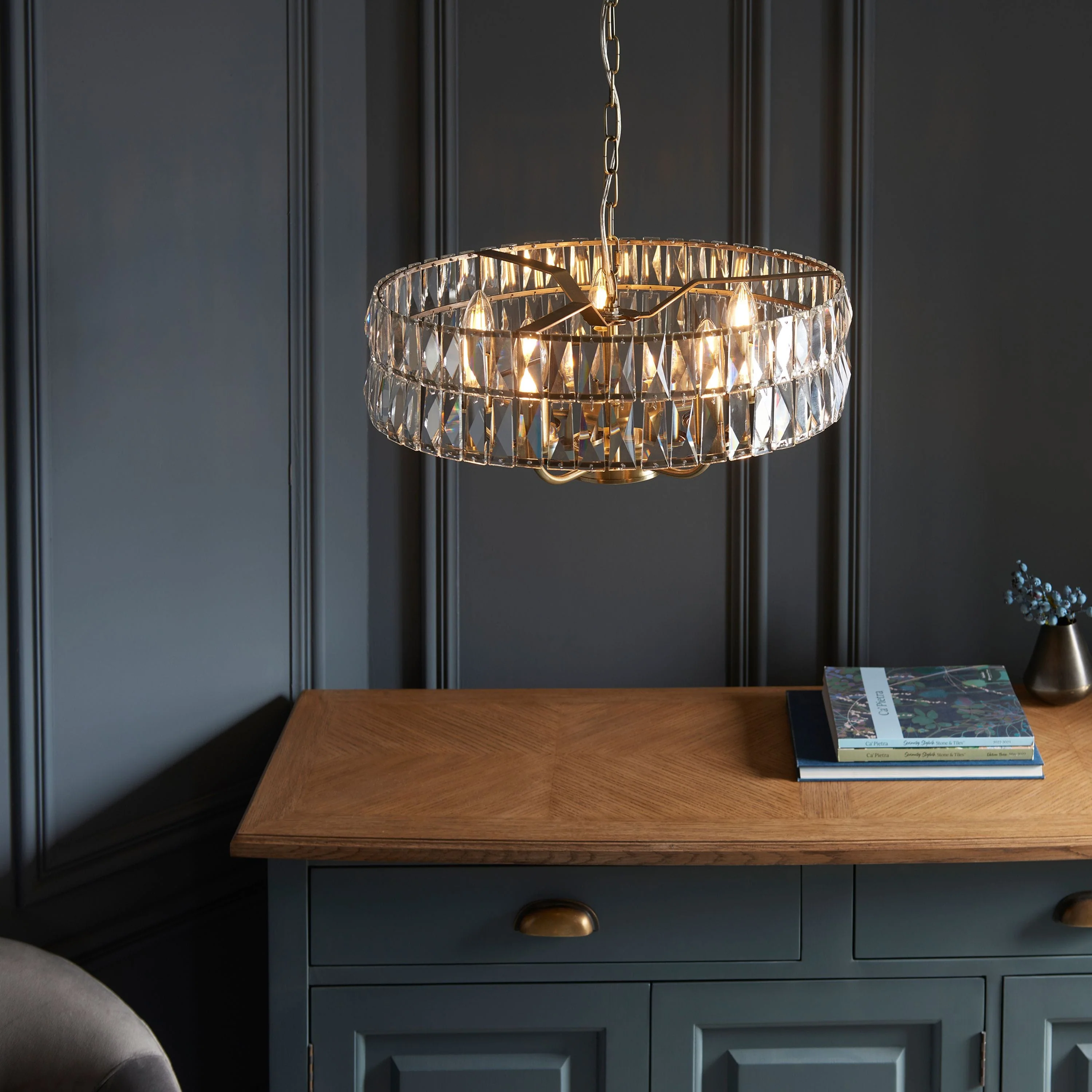 Clifton 5 Pendant Light Antique Brass - Image 4