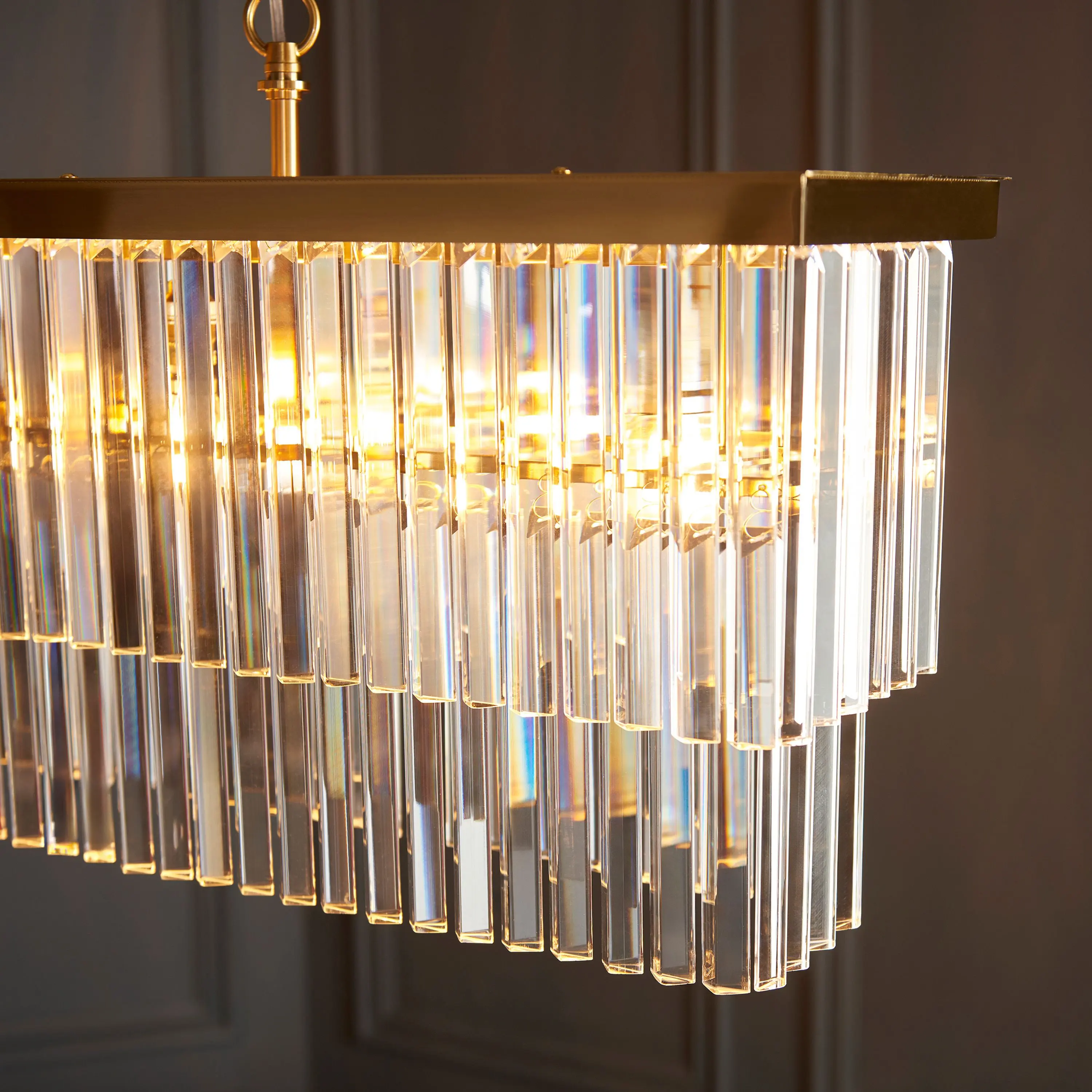 Conaston 4 Bar Pendant Light Brushed Aged Brass - Image 3