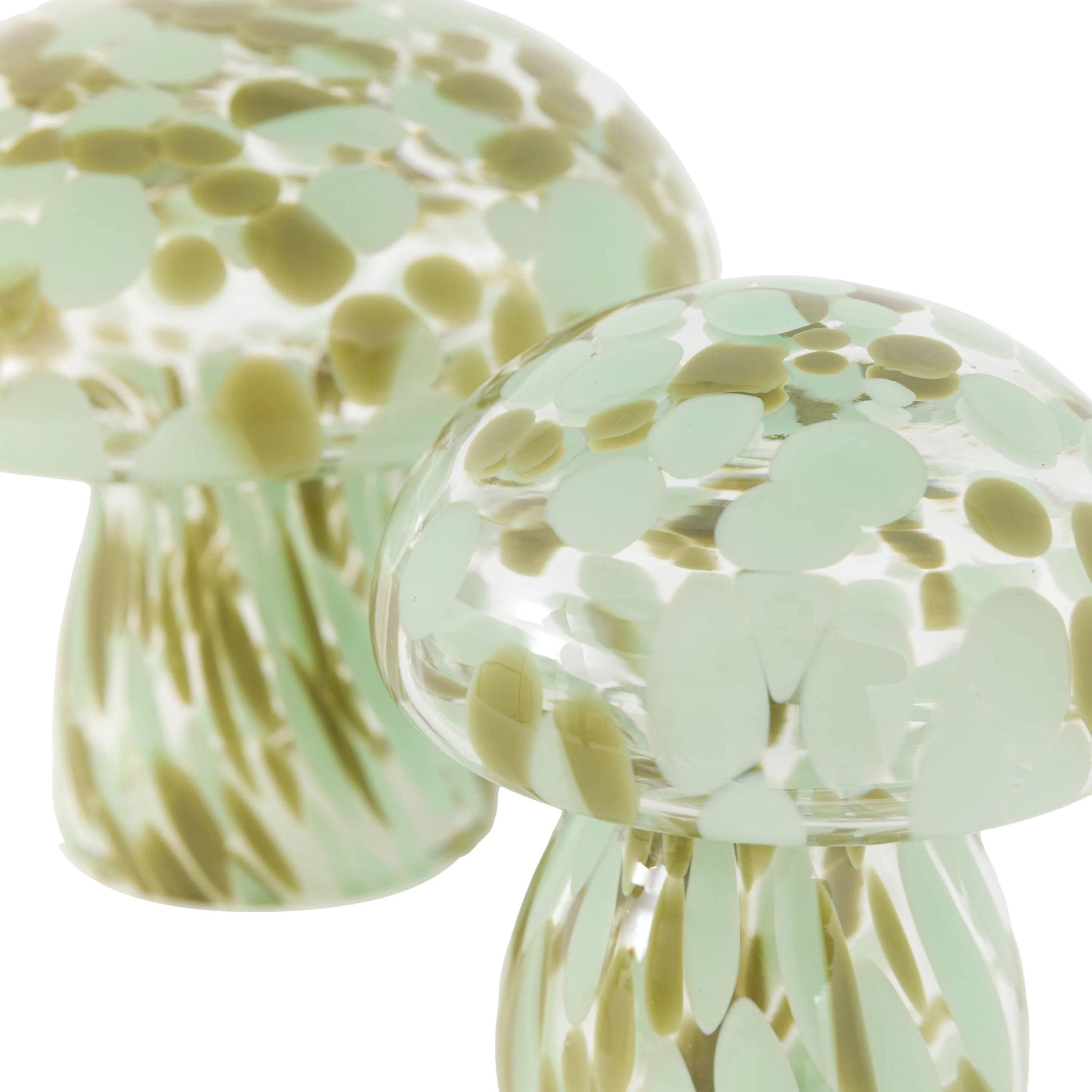 Confetti Glass Mushrooms Set of 2 Forest Green - Image 6