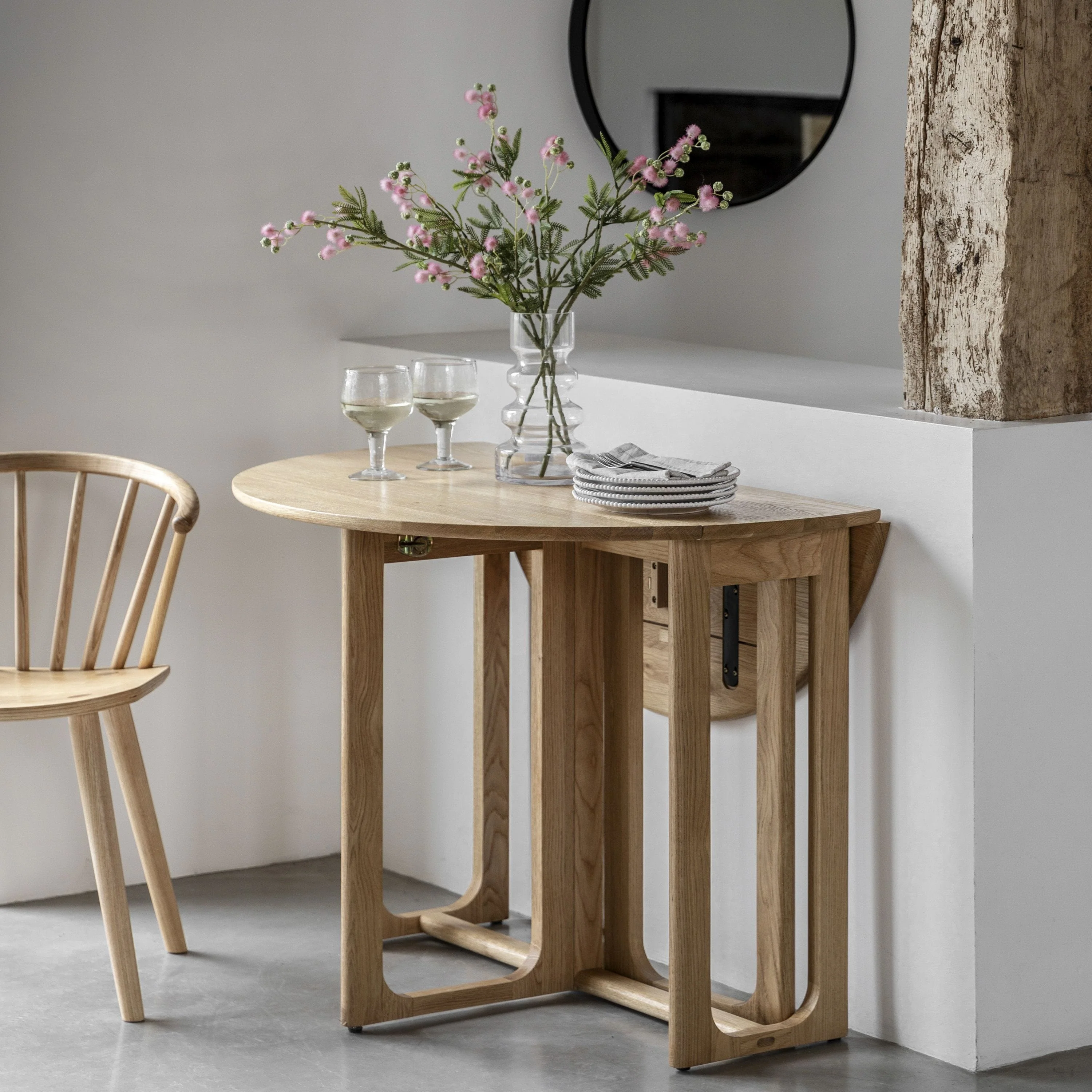 Payton Folding Dining Table Natural 1000x750x1000mm