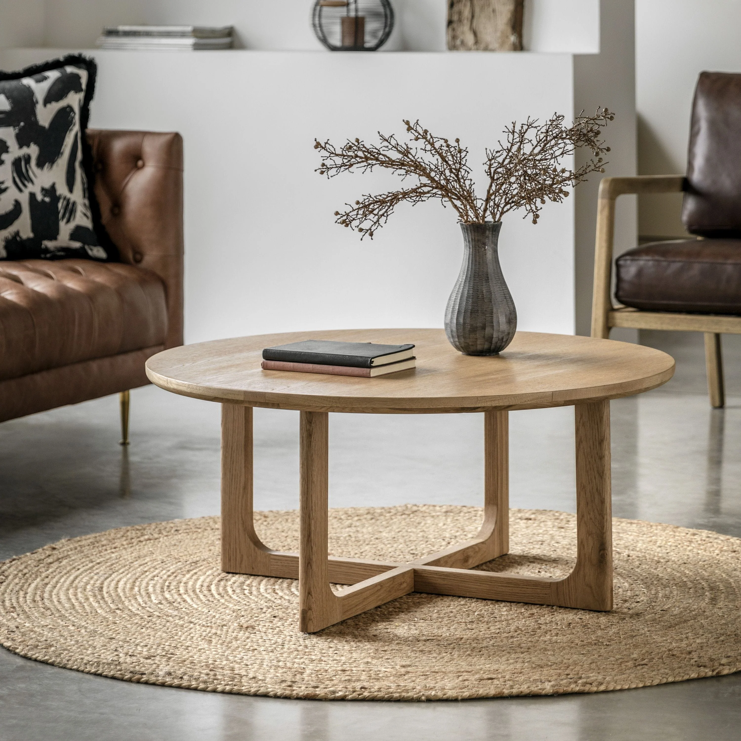 Payton Round Coffee Table Natural 900x900x400mm