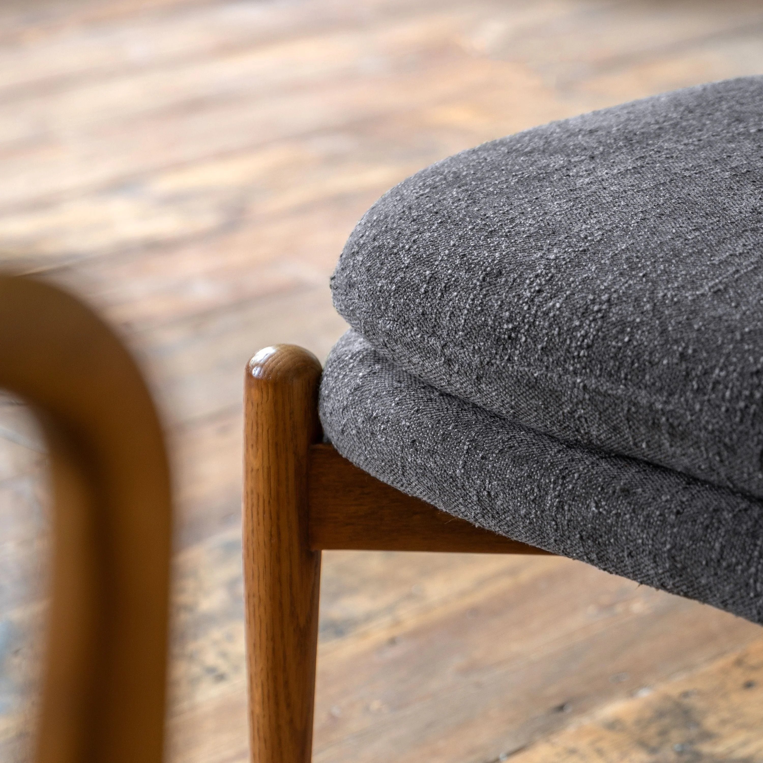 Datzun Footstool Charcoal Boucle - Image 3