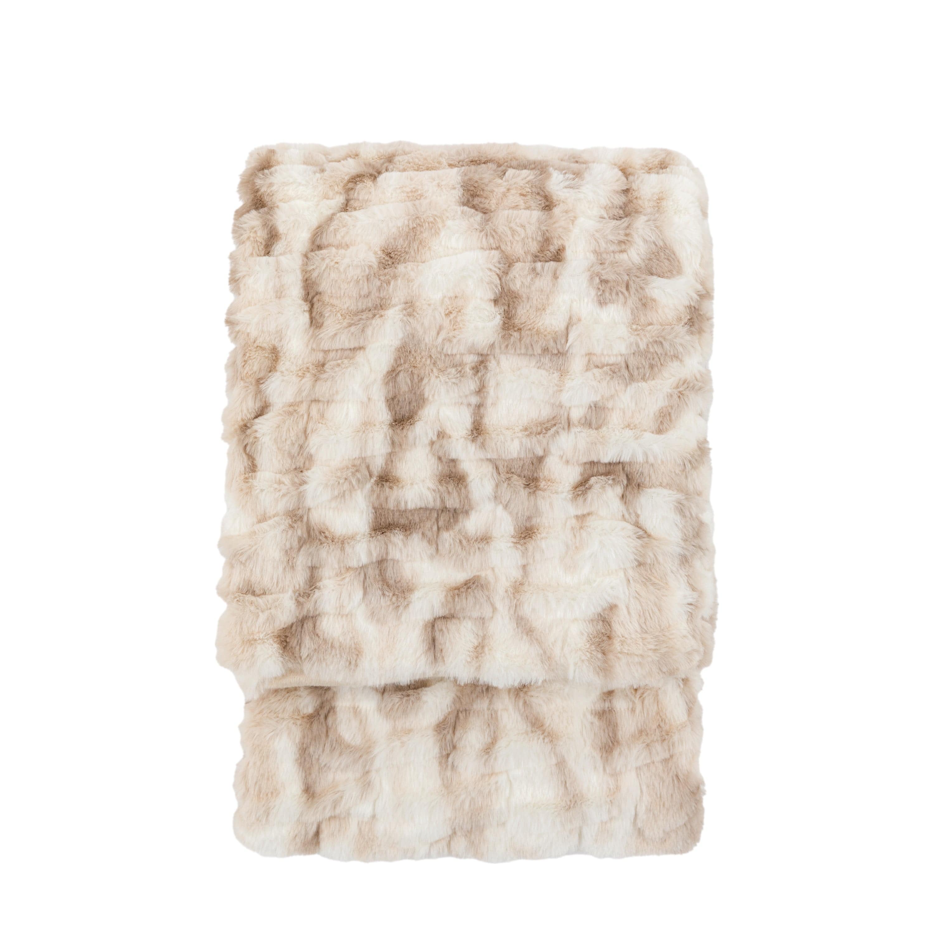 Deco Luxe Ruched Faux Fur Throw - Image 2