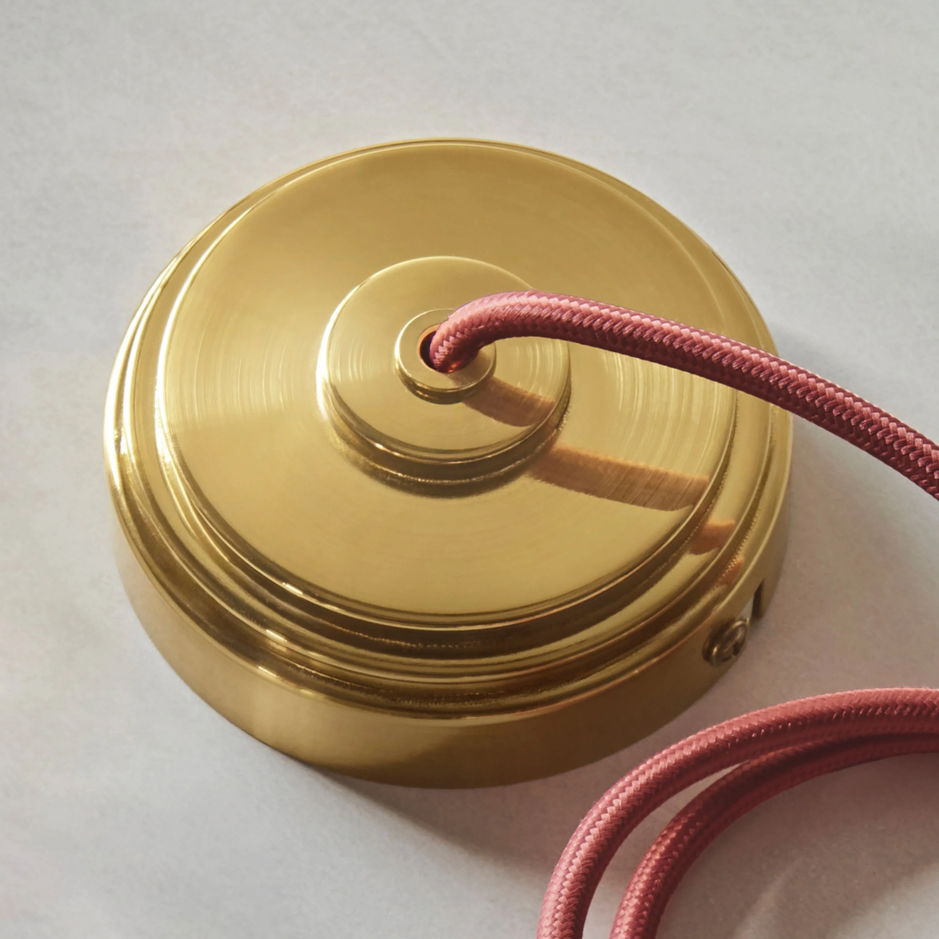 Eltham 1 Pendant Brushed Aged Brass Red Flex - Image 3