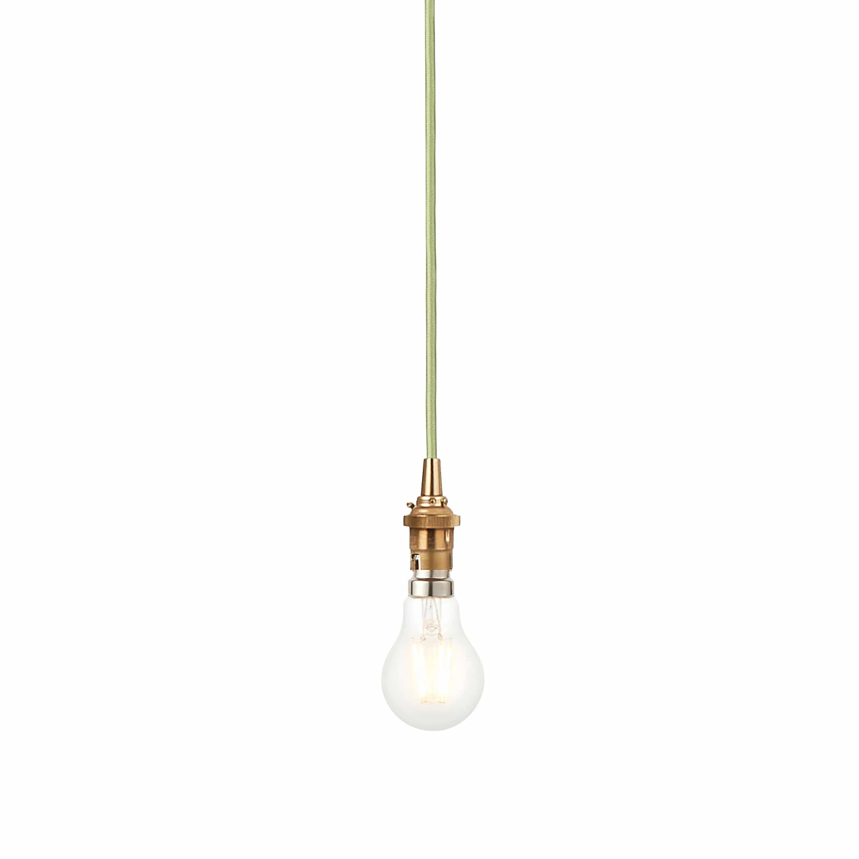Eltham 1 Pendant Brushed Aged Brass Green Flex - Image 2