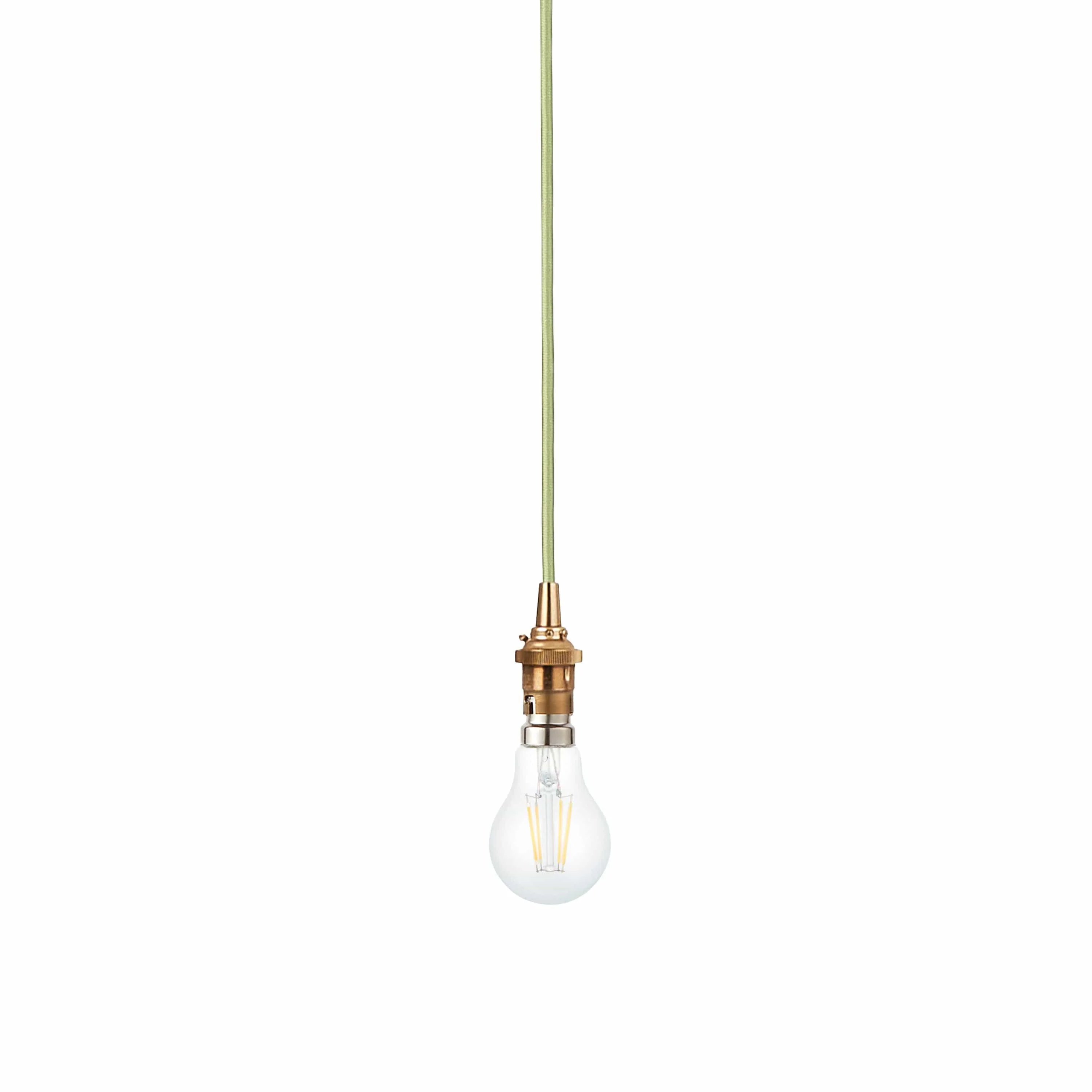 Eltham 1 Pendant Brushed Aged Brass Green Flex - Image 5