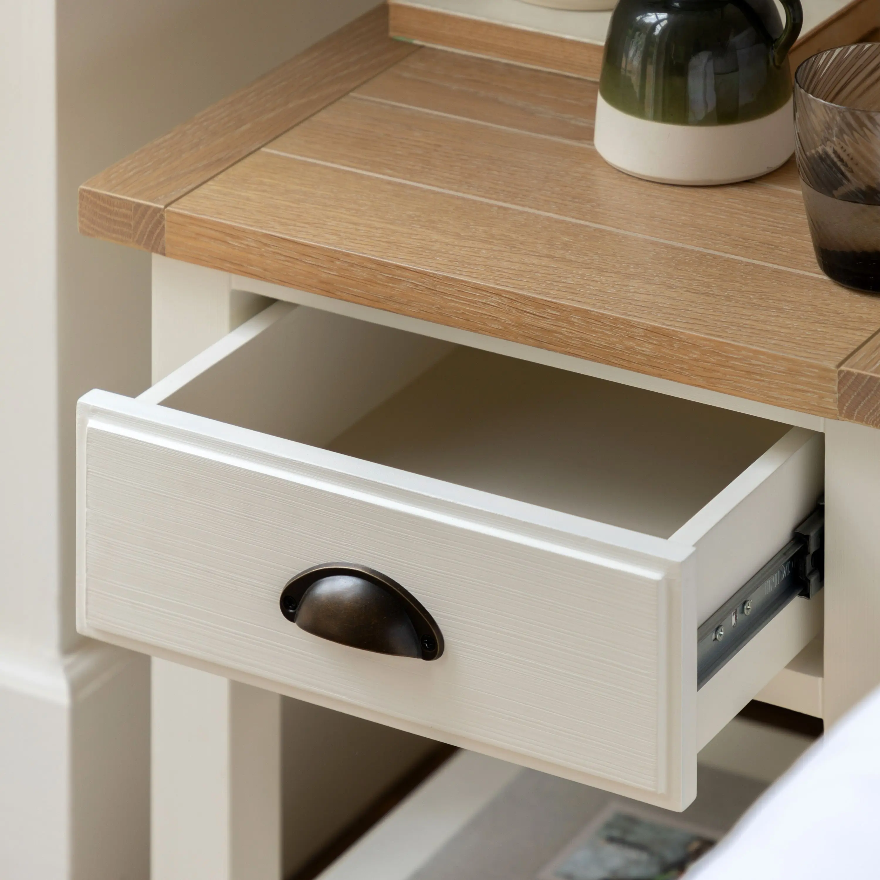 Eton 1 Drawer Bedside White - Image 4