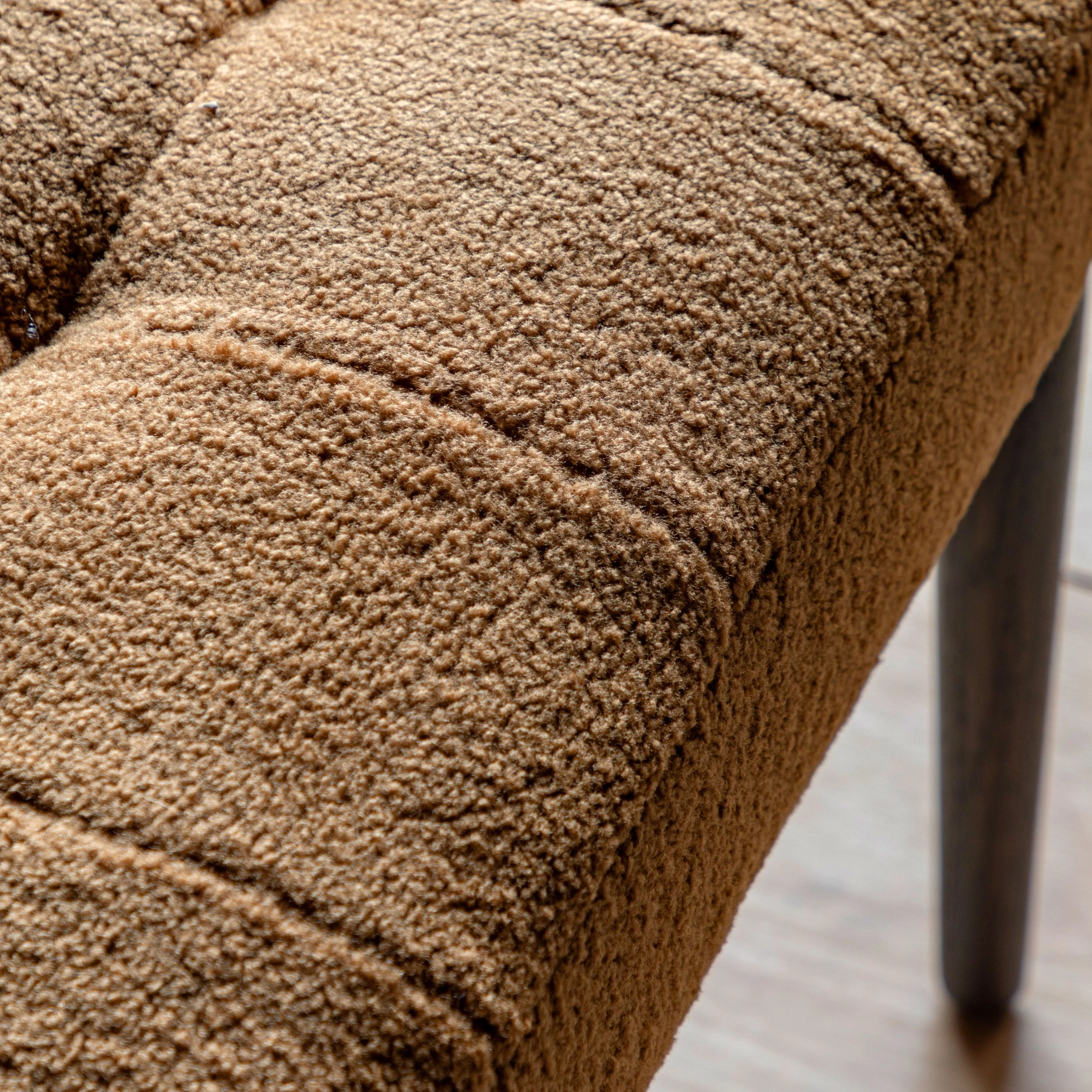 Humber Footstool Ochre Faux Sheepskin - Image 3