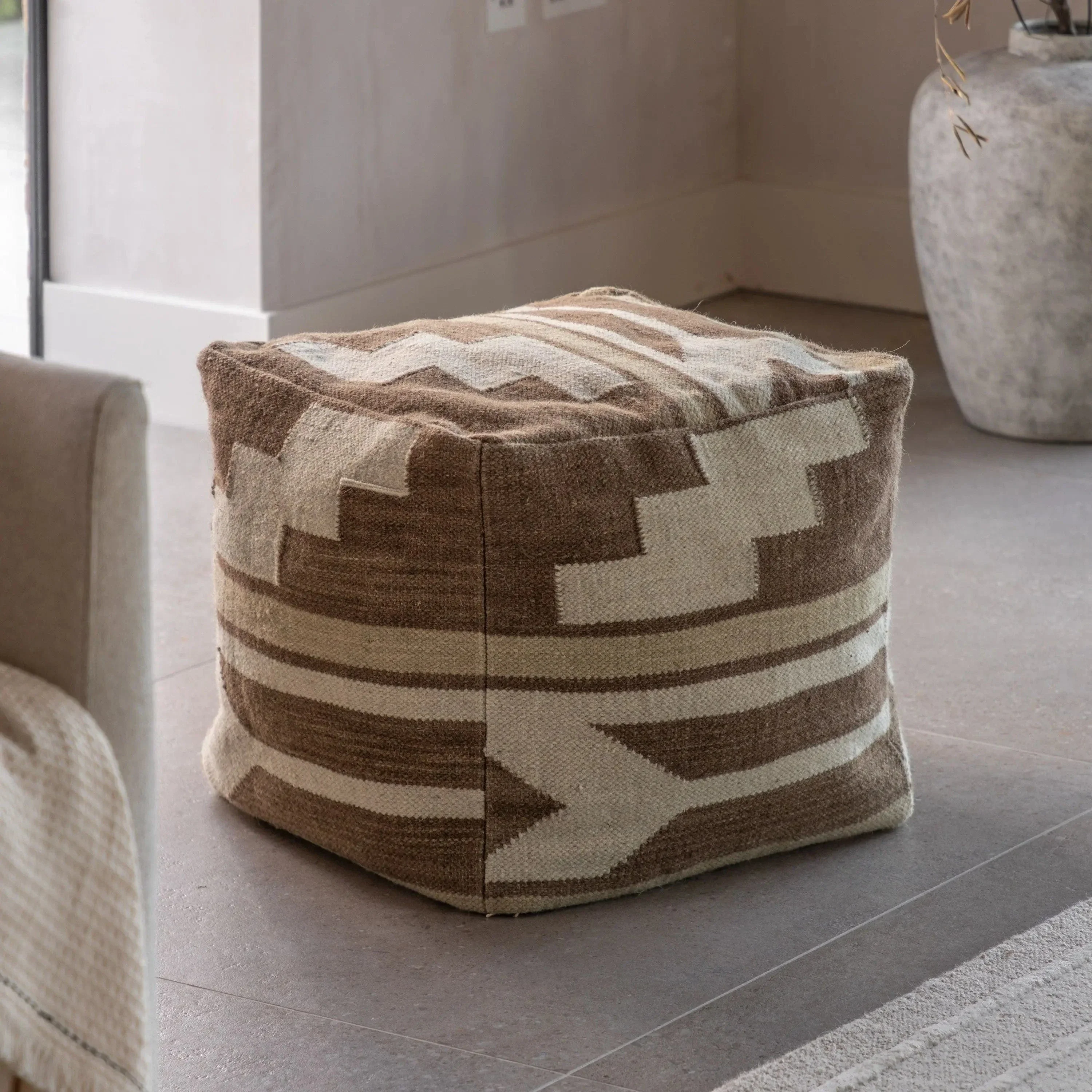 Falun Tonal Pouffe Biscuit