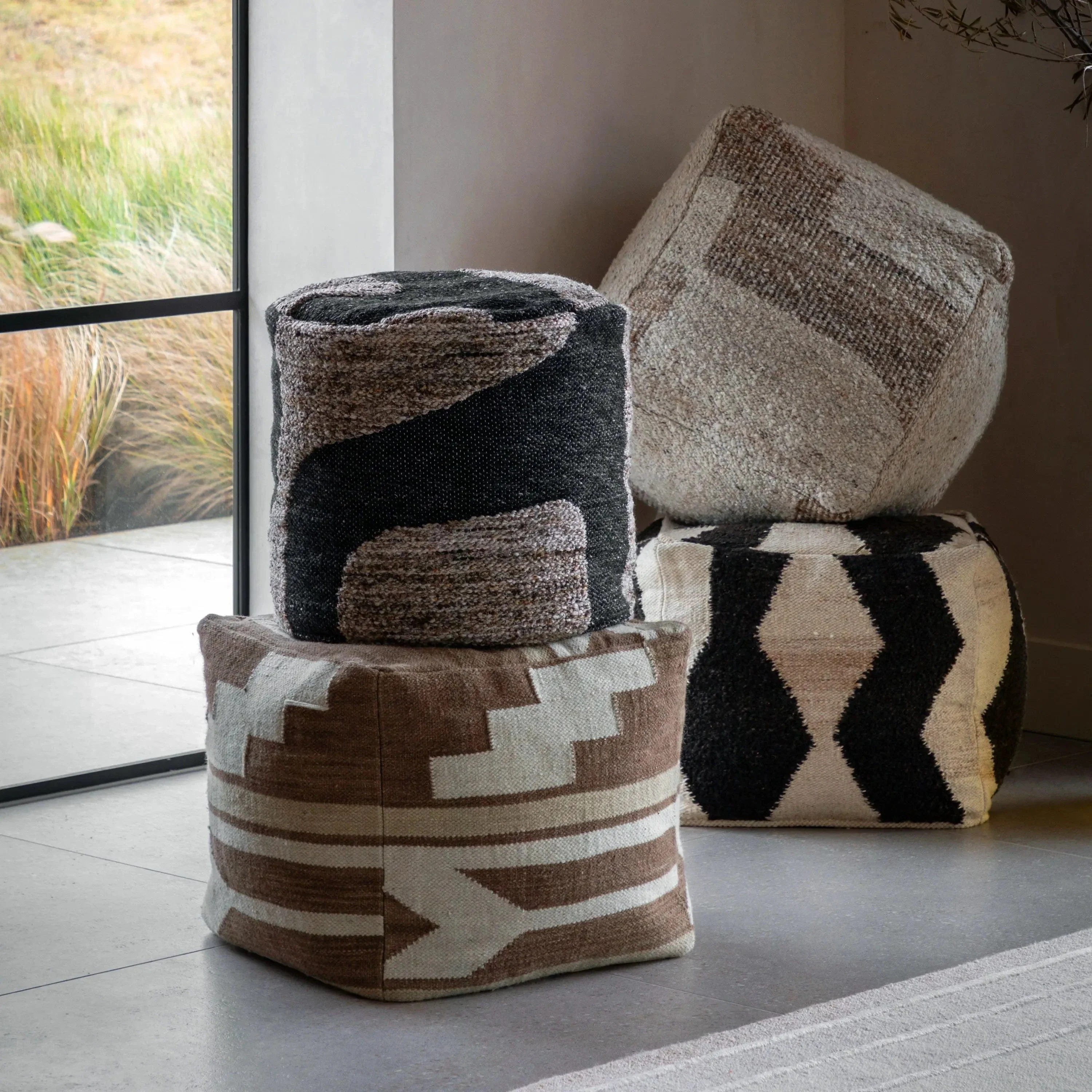 Falun Tonal Pouffe Biscuit - Image 3