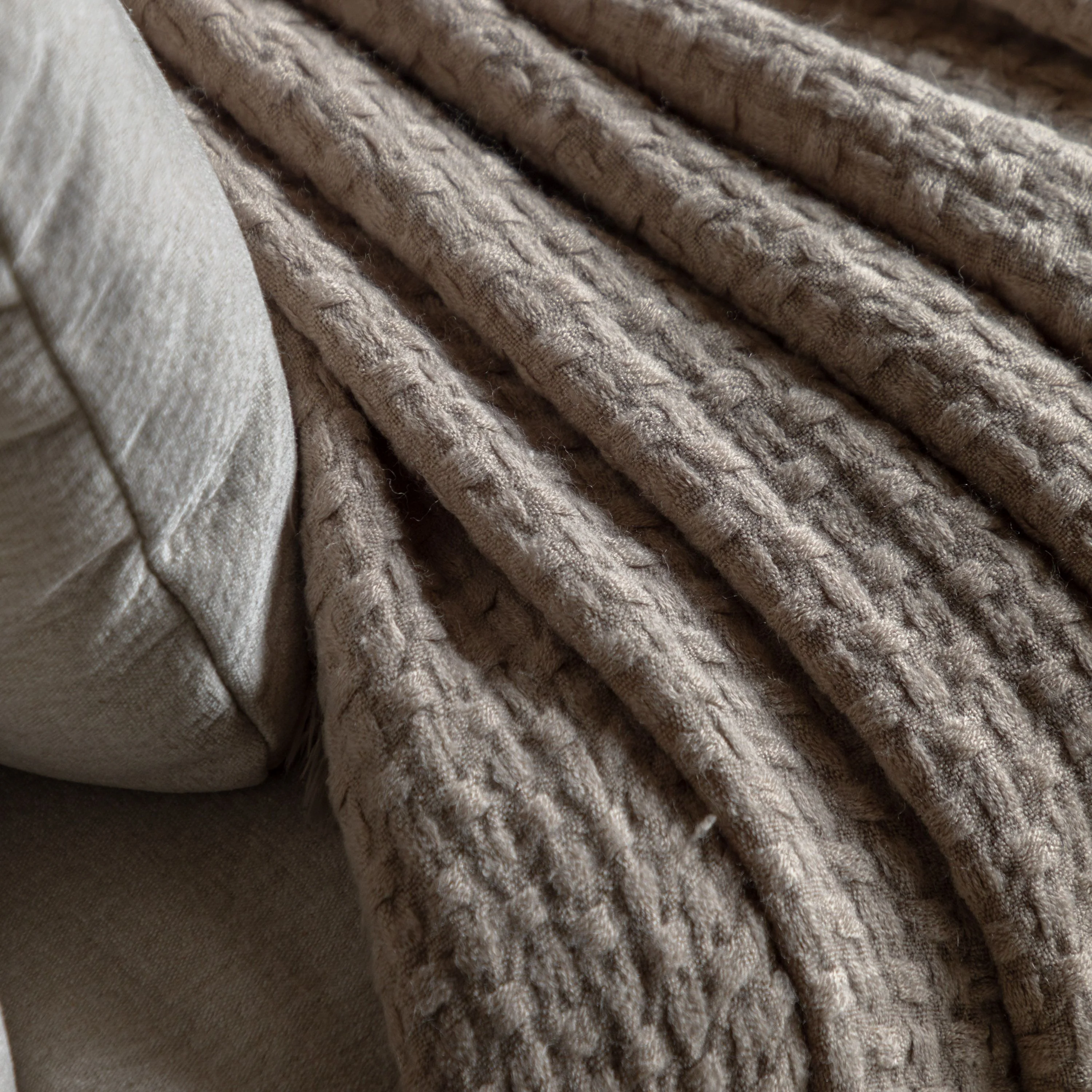 Soft Touch Waffle Throw Natural - Image 3